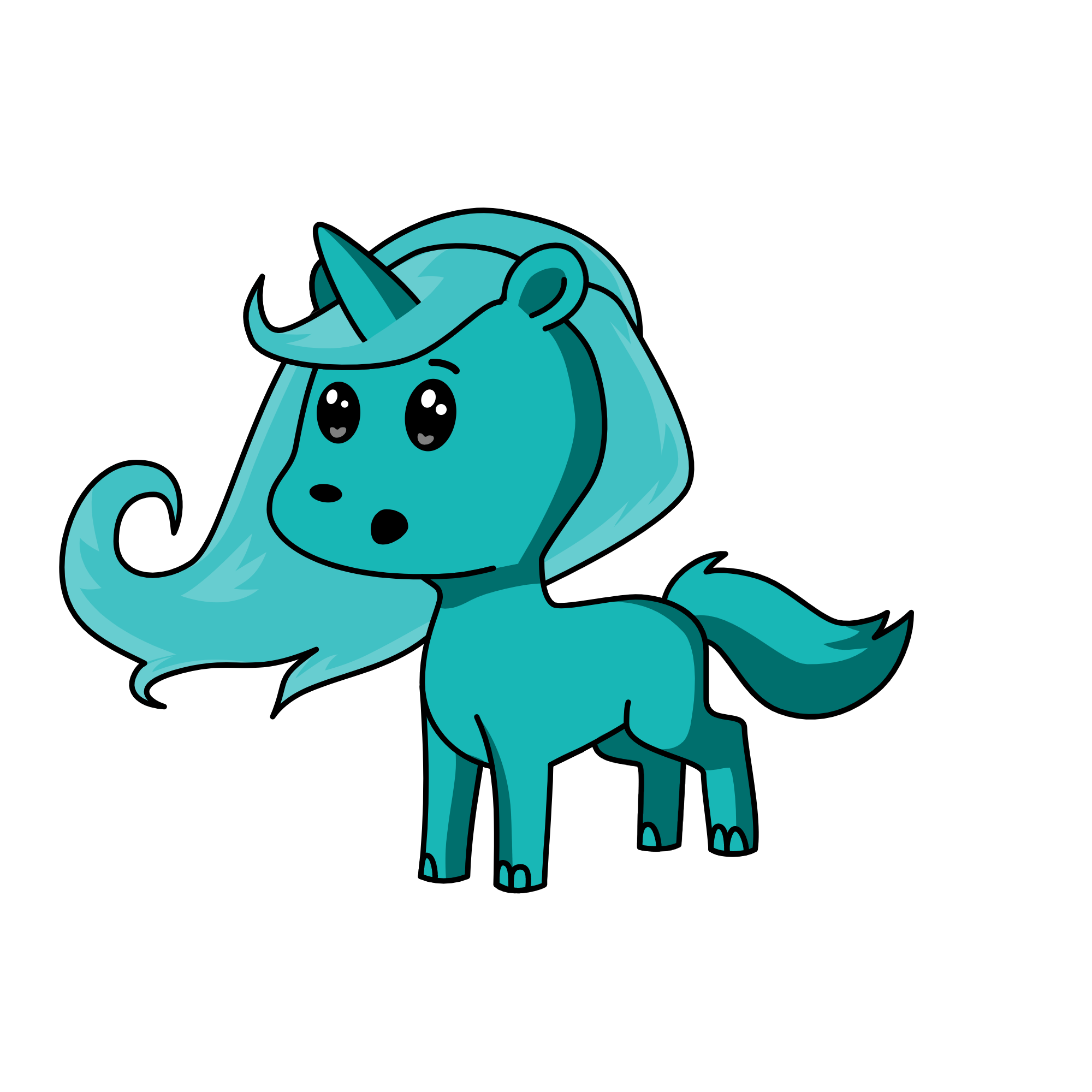 blue, the unicorn