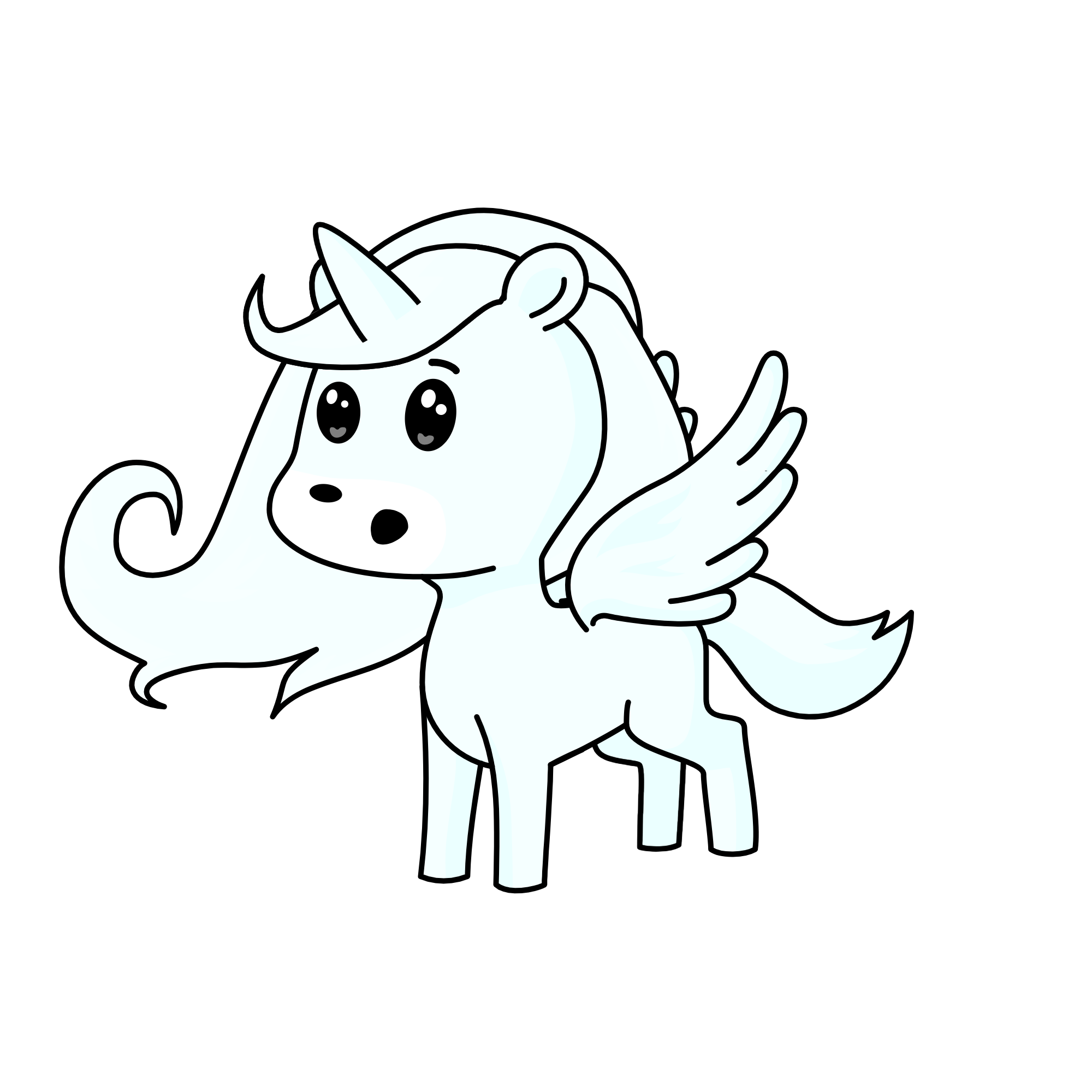 white, the unicorn