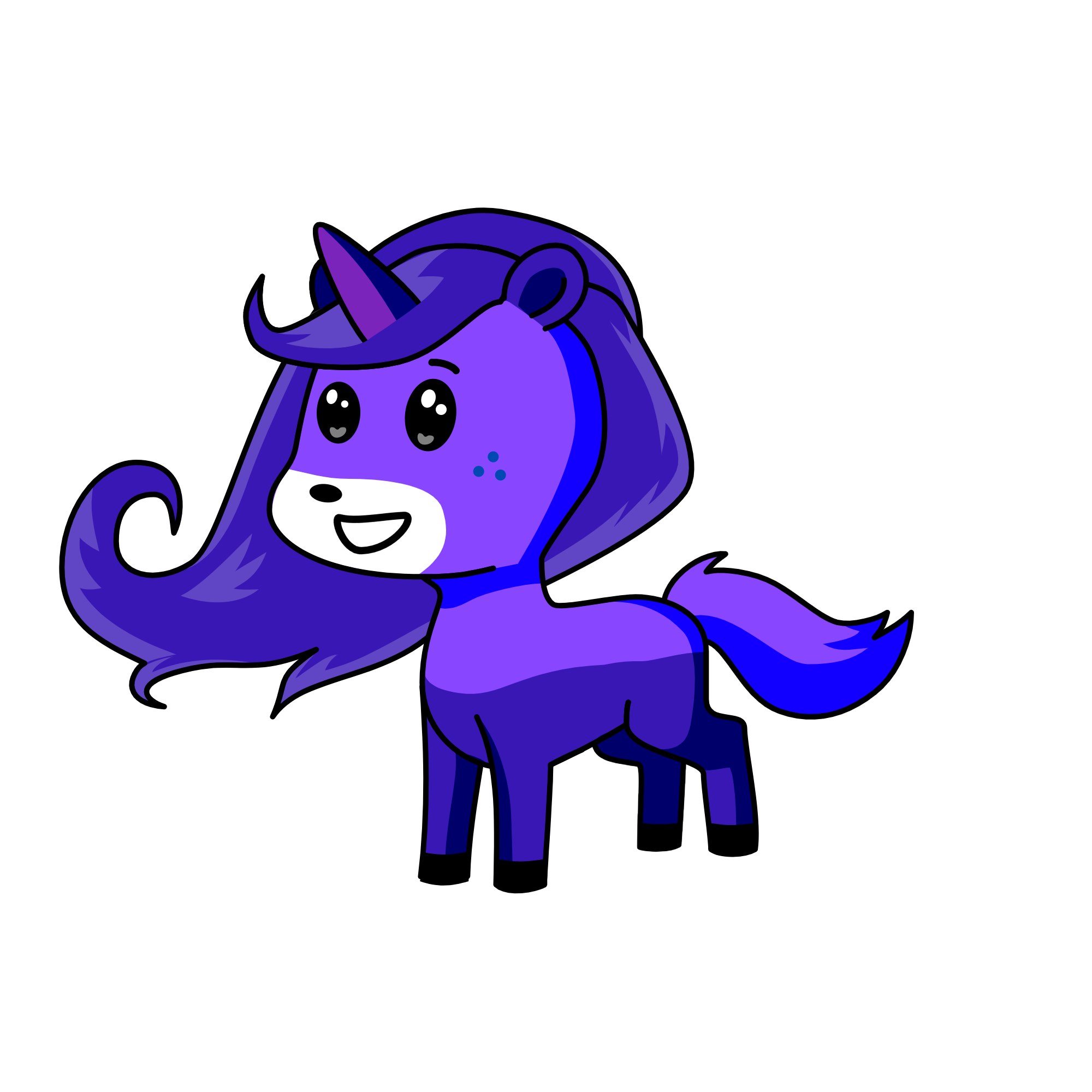 Indigo, the unicorn