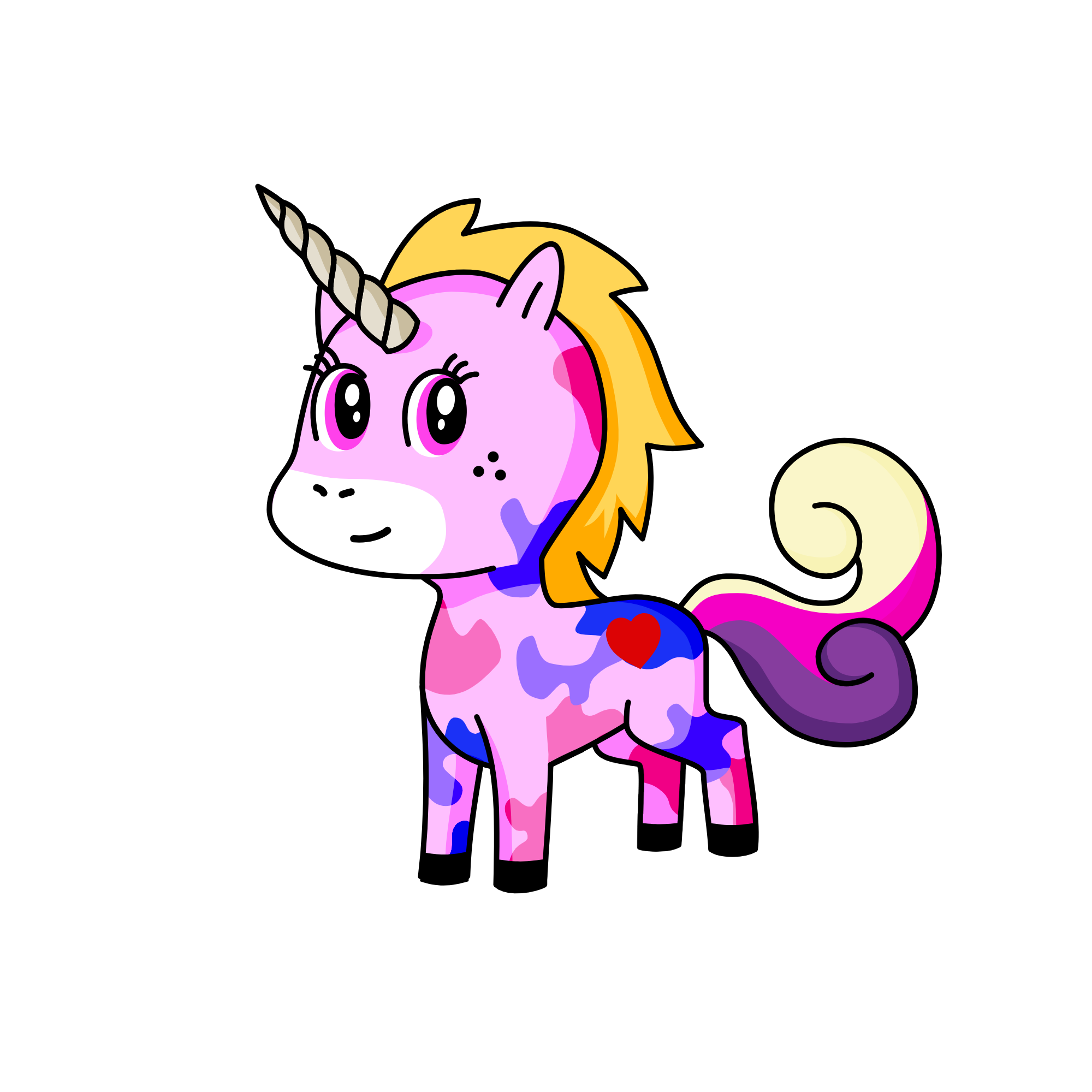 boynuzlu ve boyalı şirin, the unicorn