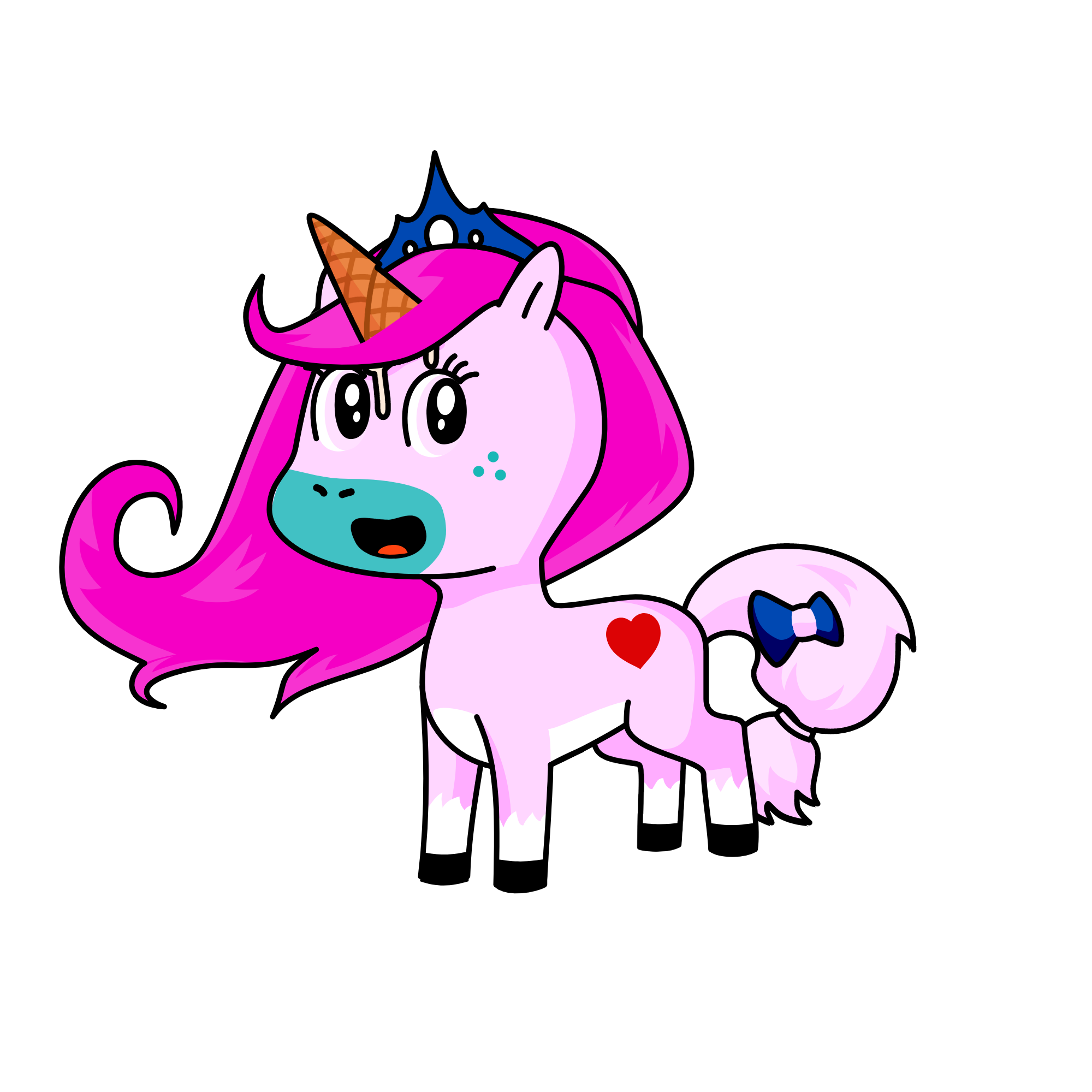 she is a pony her dream is become a unicorn one day her bff moom give her a cone her dram come true!, the unicorn