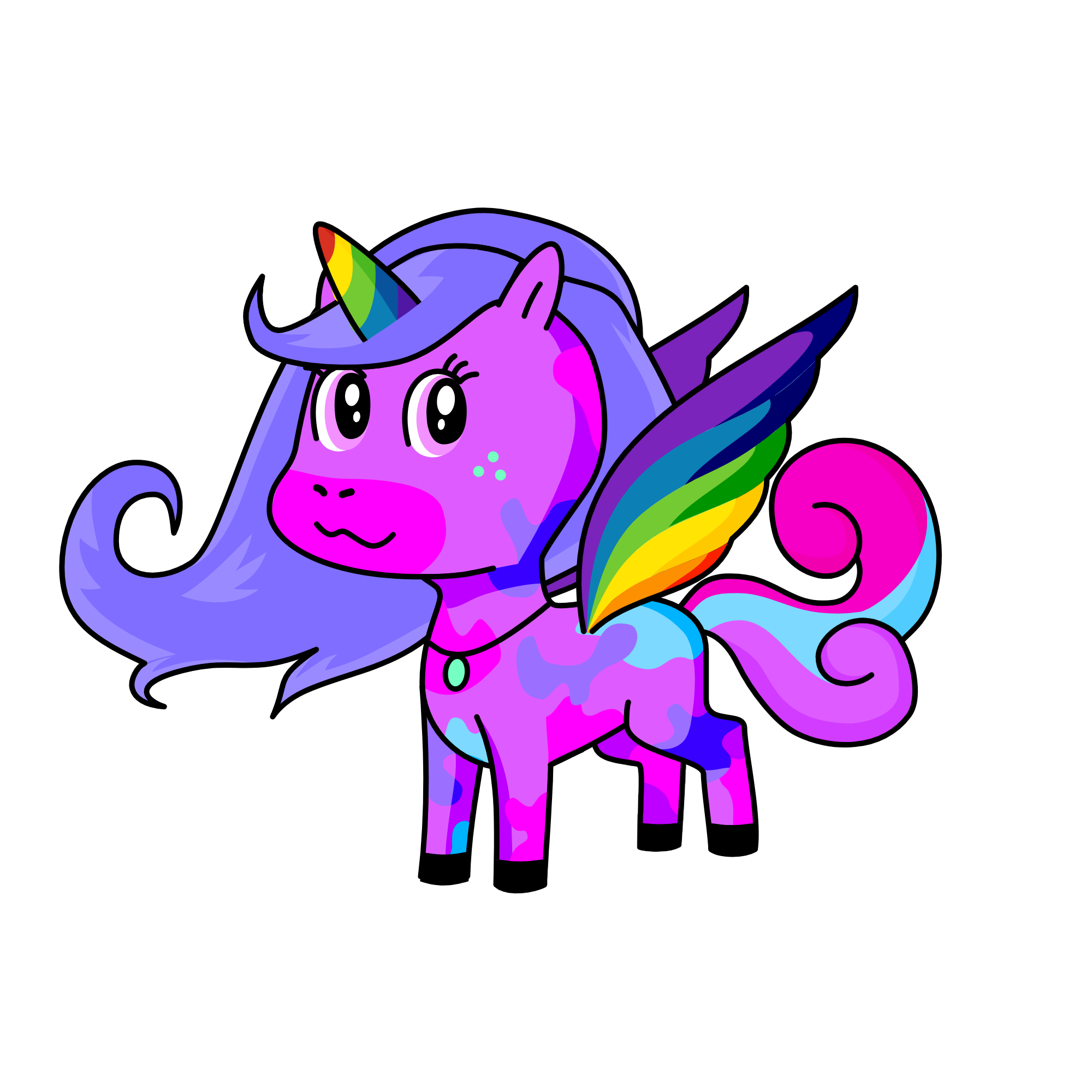 Rainbow Ranbow and Ranbis's mom, the unicorn