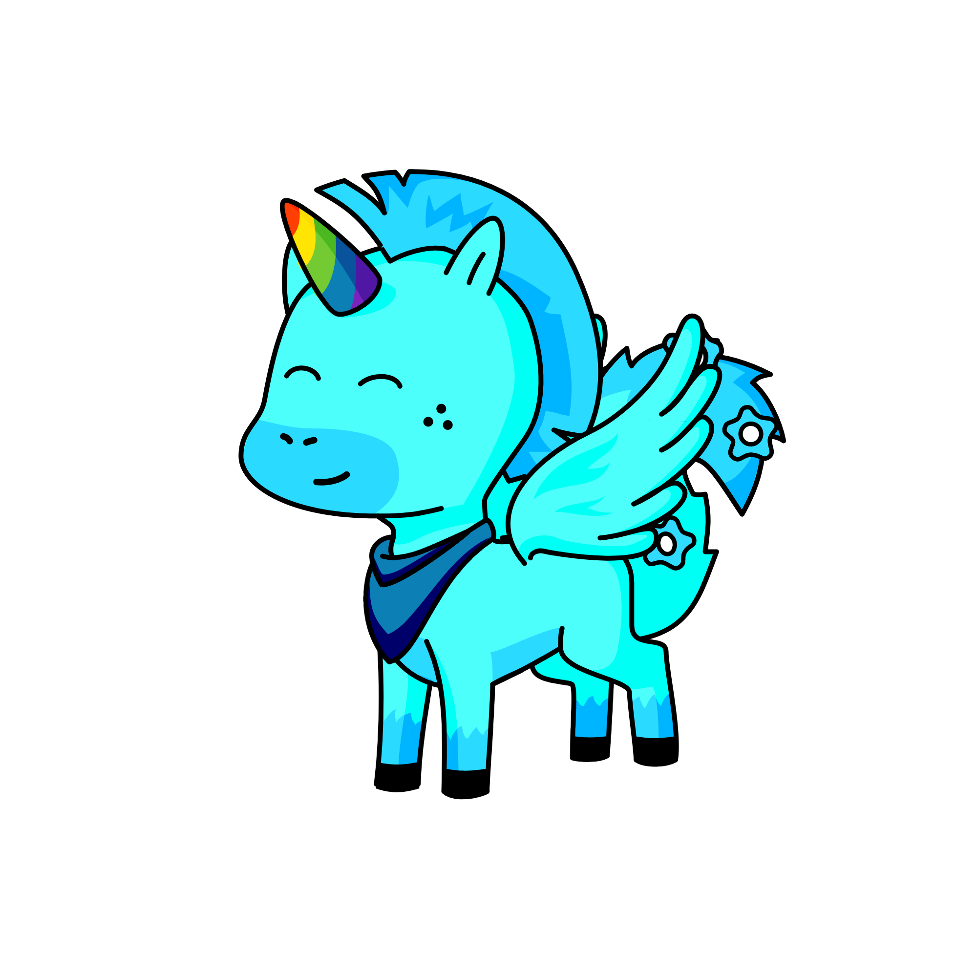Skyfall Ranbow and Ranbis's dad, the unicorn