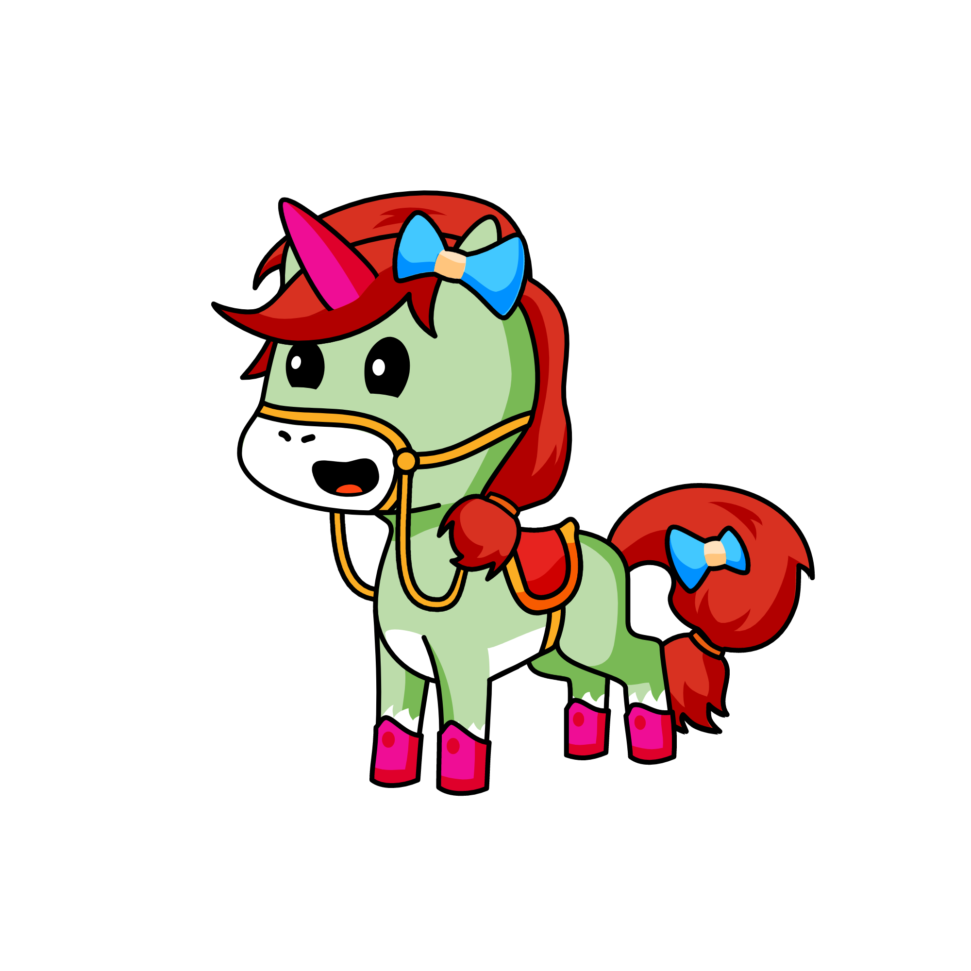 Forest green, the unicorn
