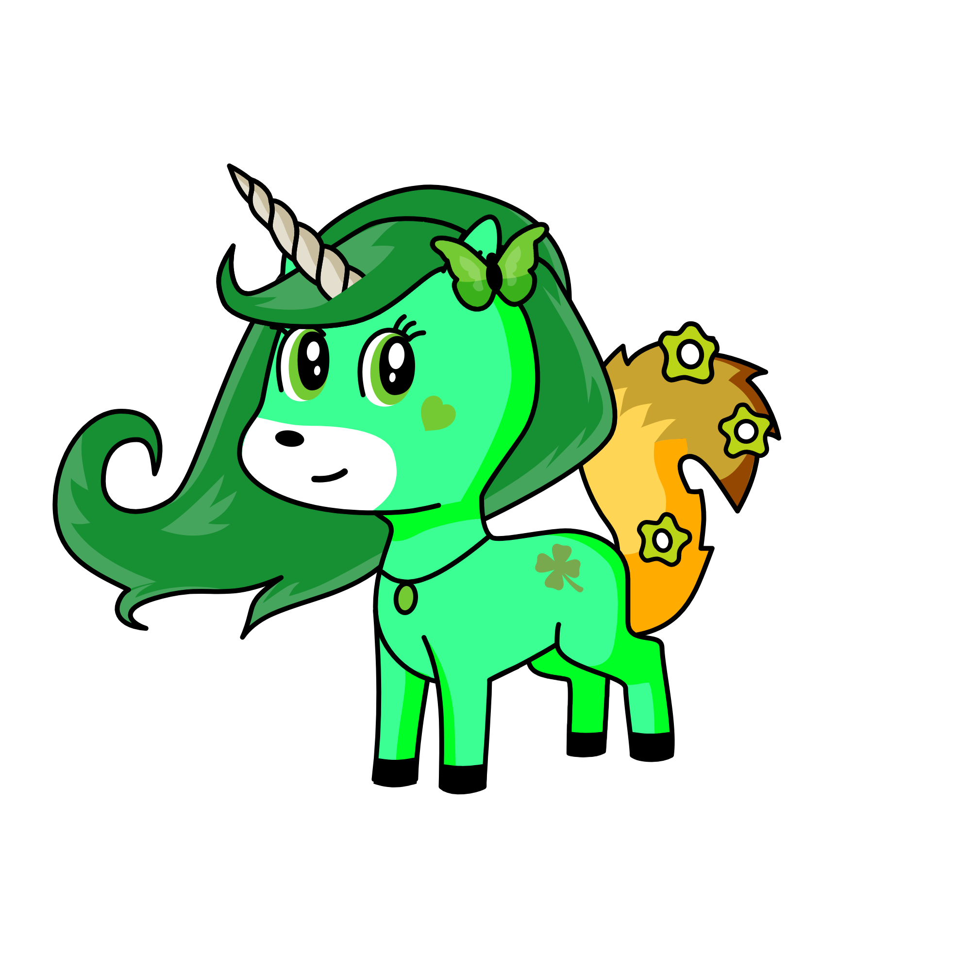 Green periwinkle, the unicorn