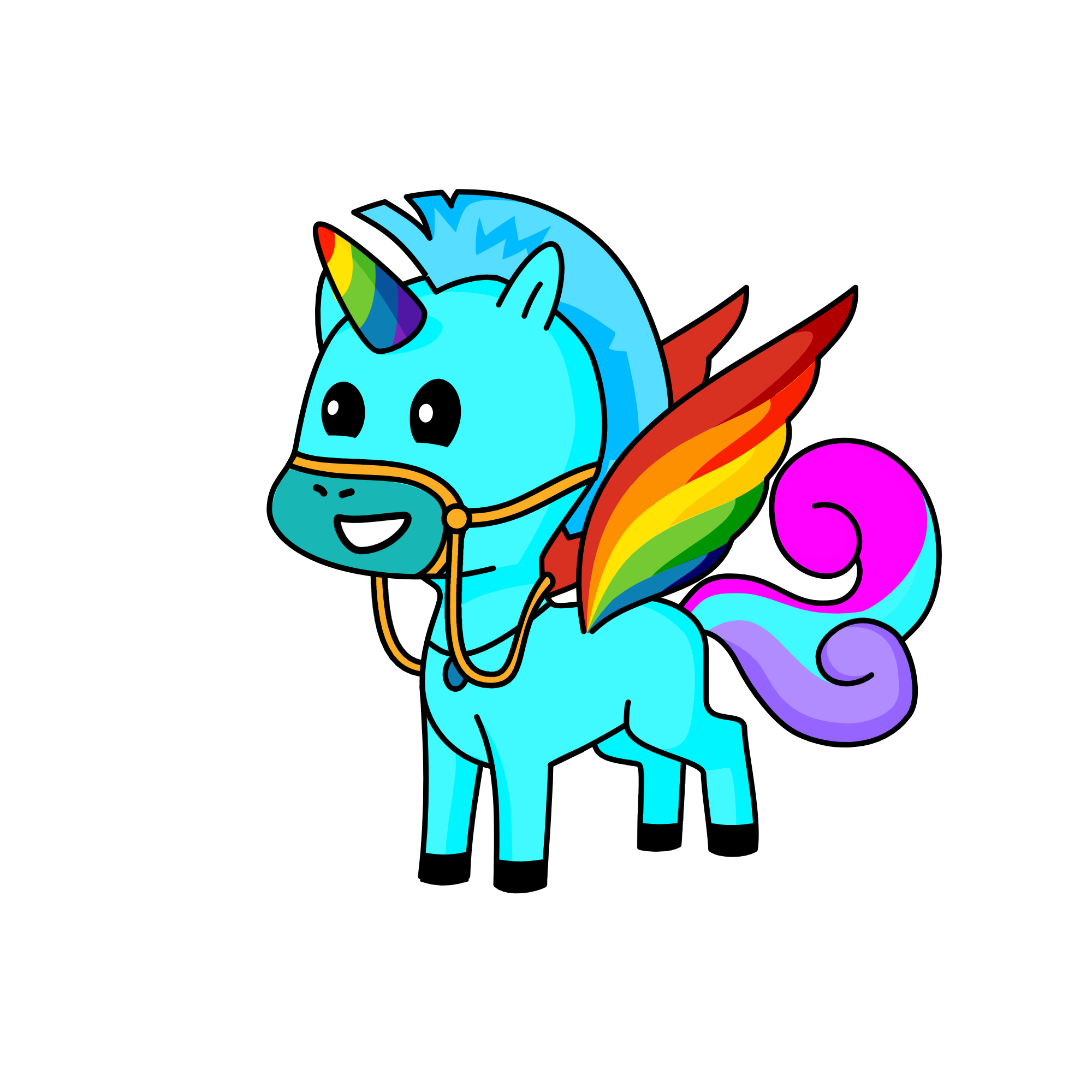 Skyfall Ranbow and Ranbis's dad, the unicorn