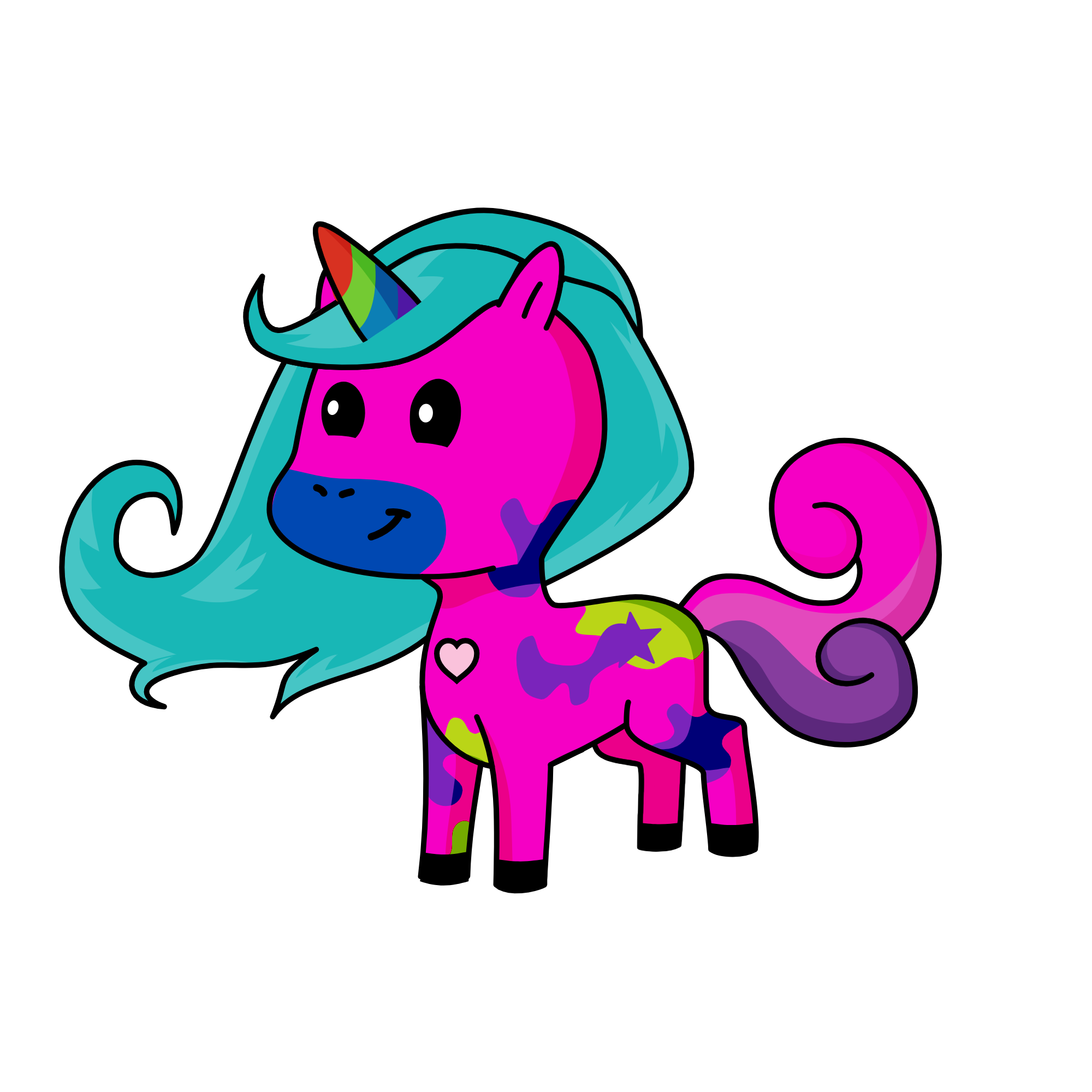 Cute rainbow, the unicorn