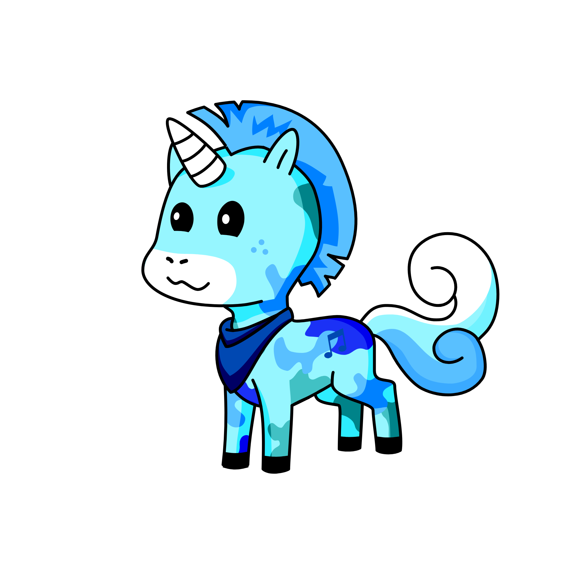 to much blue, the unicorn