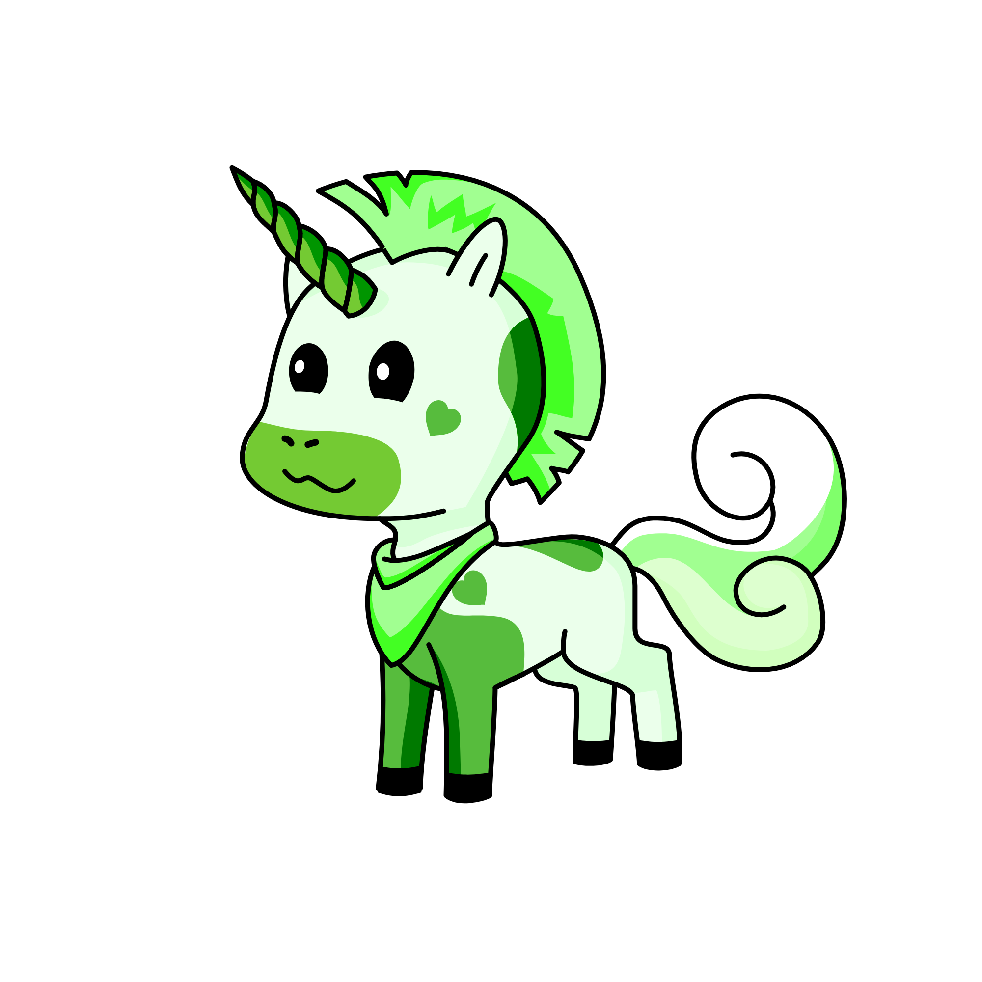 to much green , the unicorn