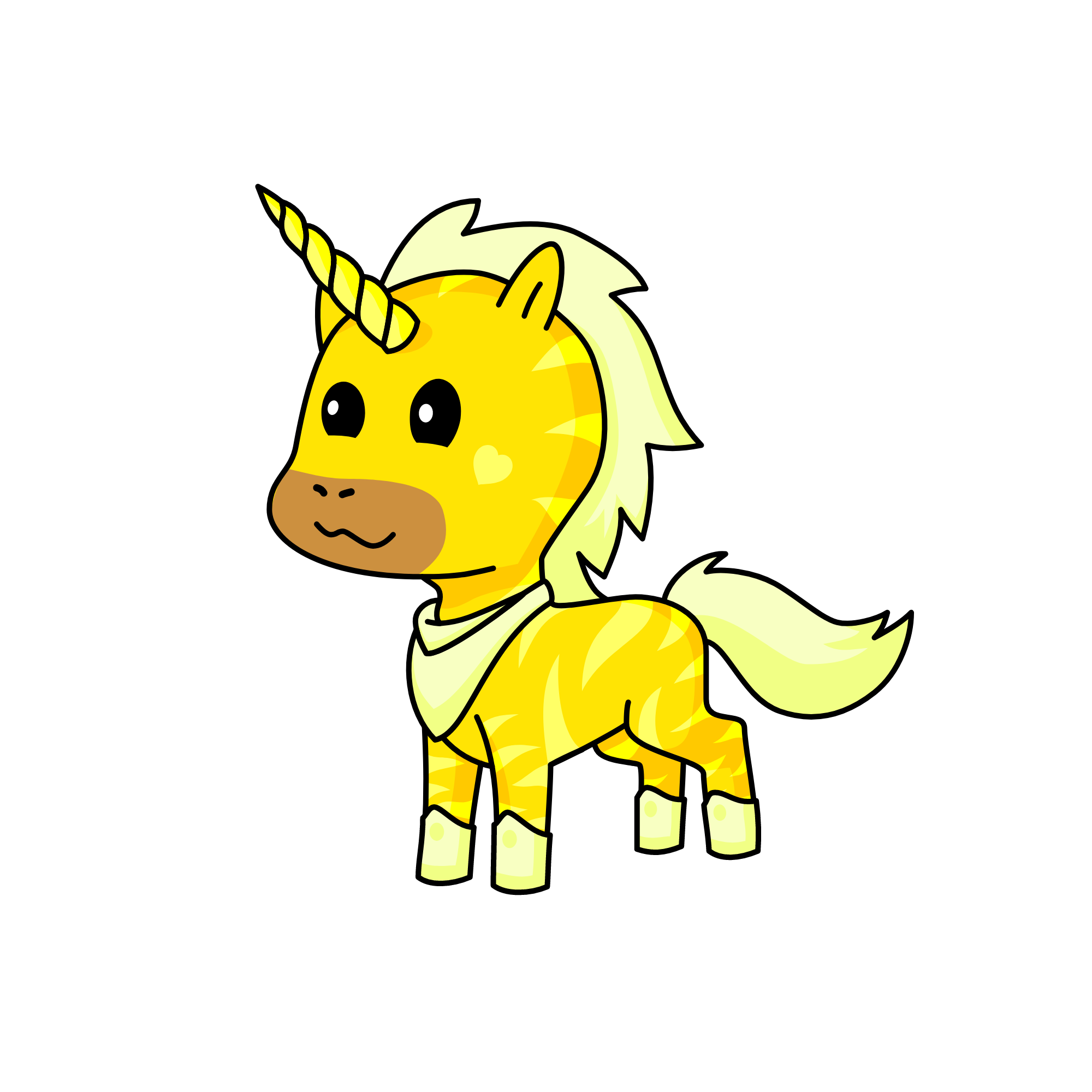 to much yellow, the unicorn