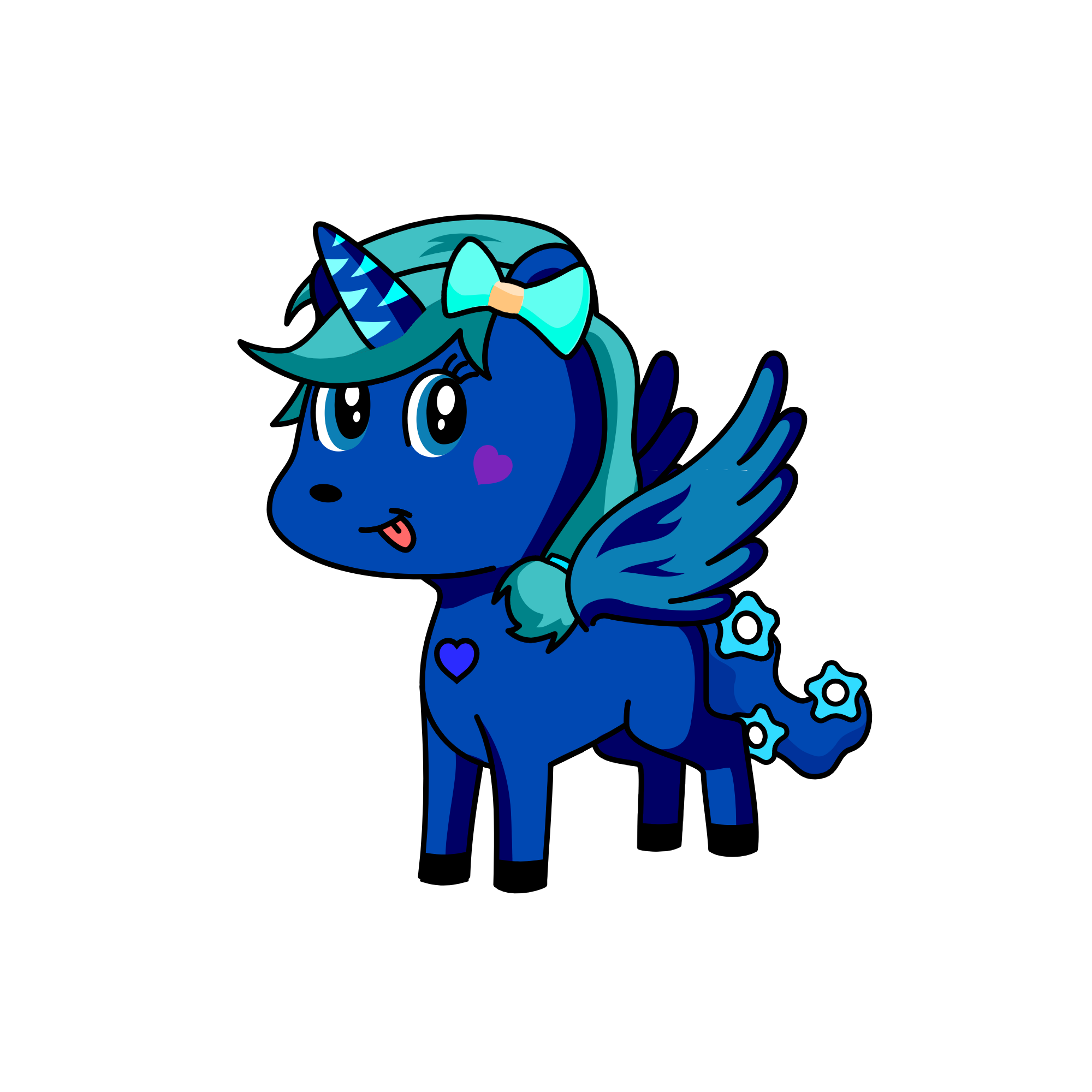 Sky blue, the unicorn