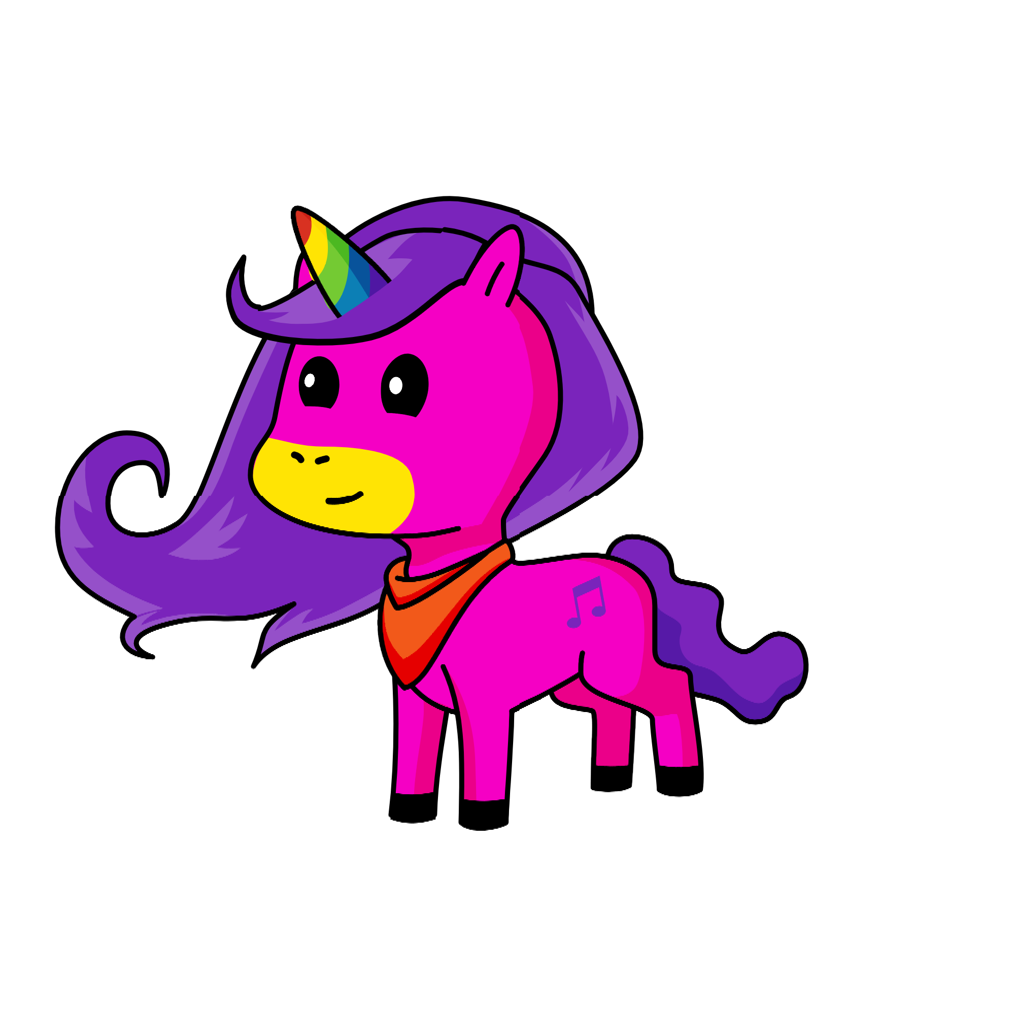 Rainbow pink, the unicorn