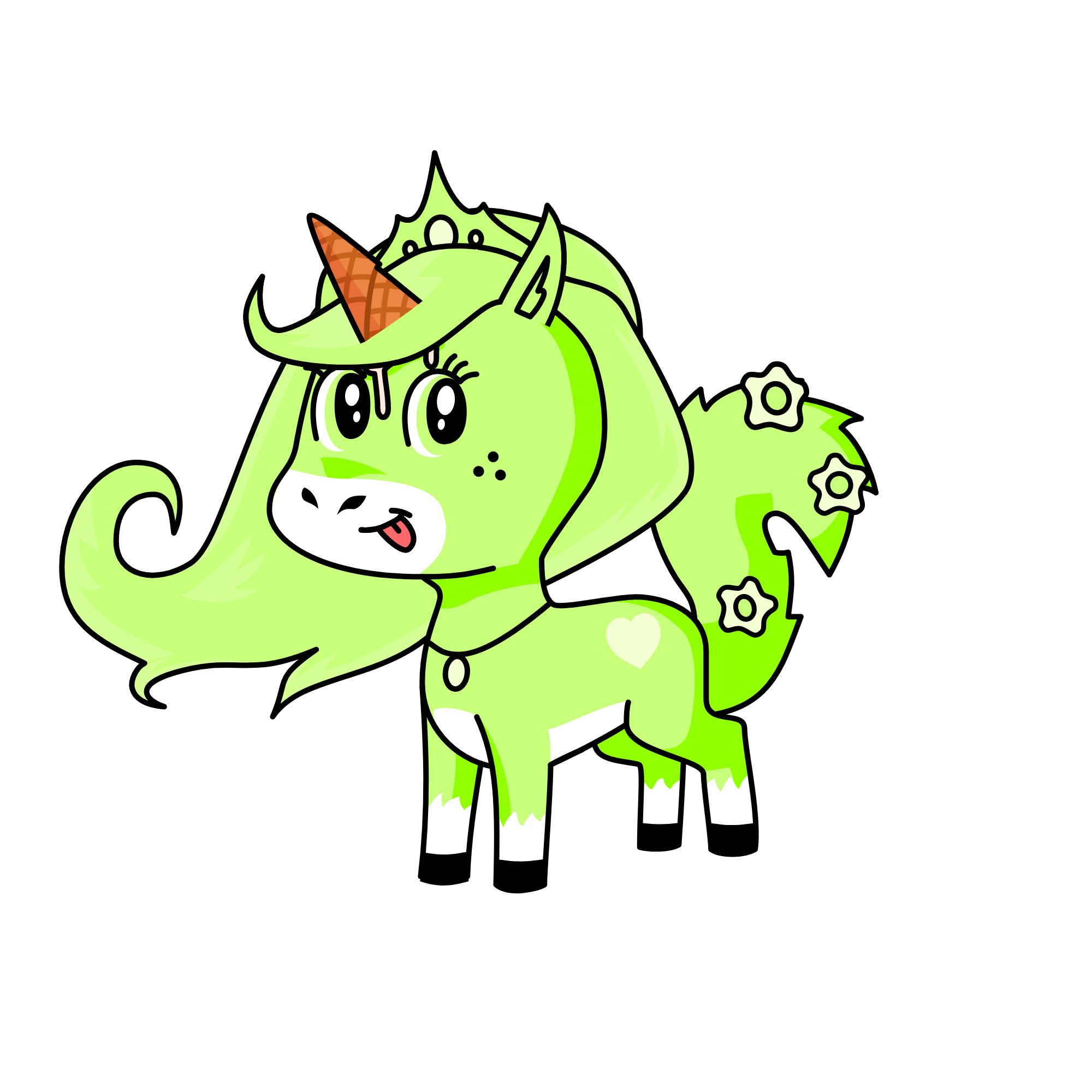 Greenie Icecream, the unicorn