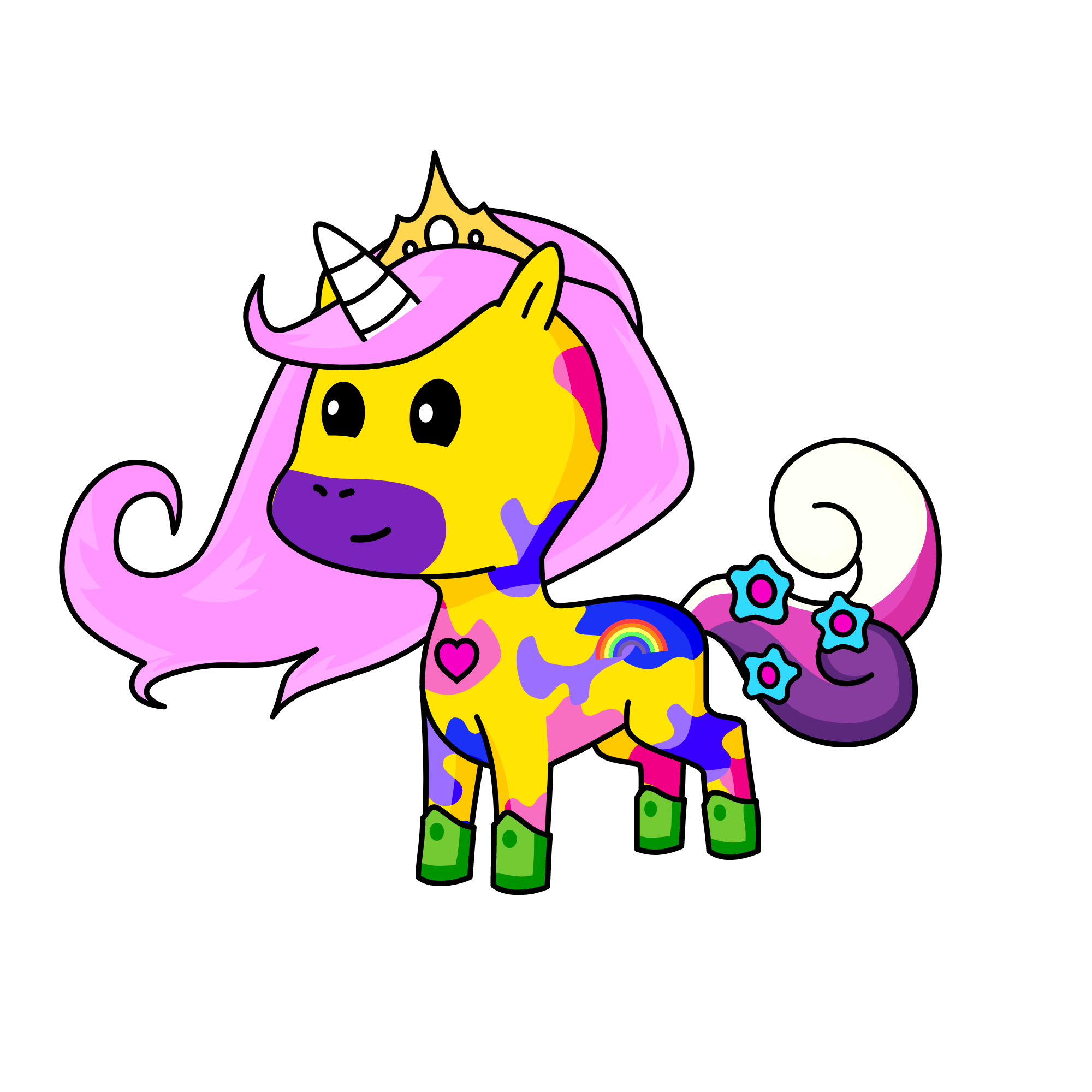 Queen Rainbowsia, the unicorn