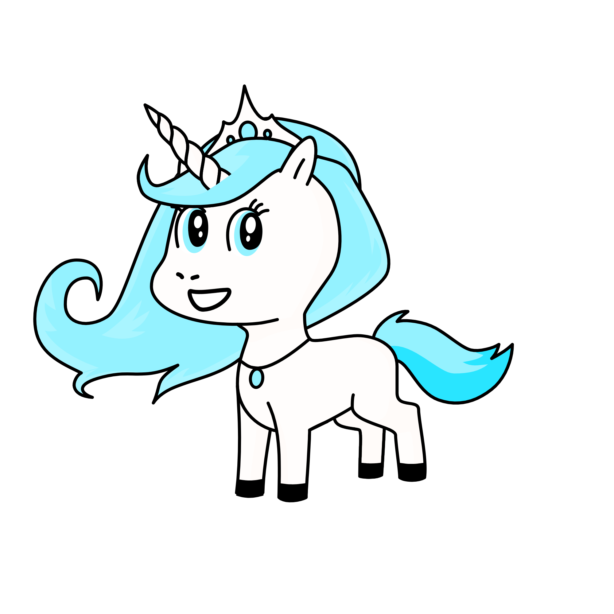 Queen Blue, the unicorn