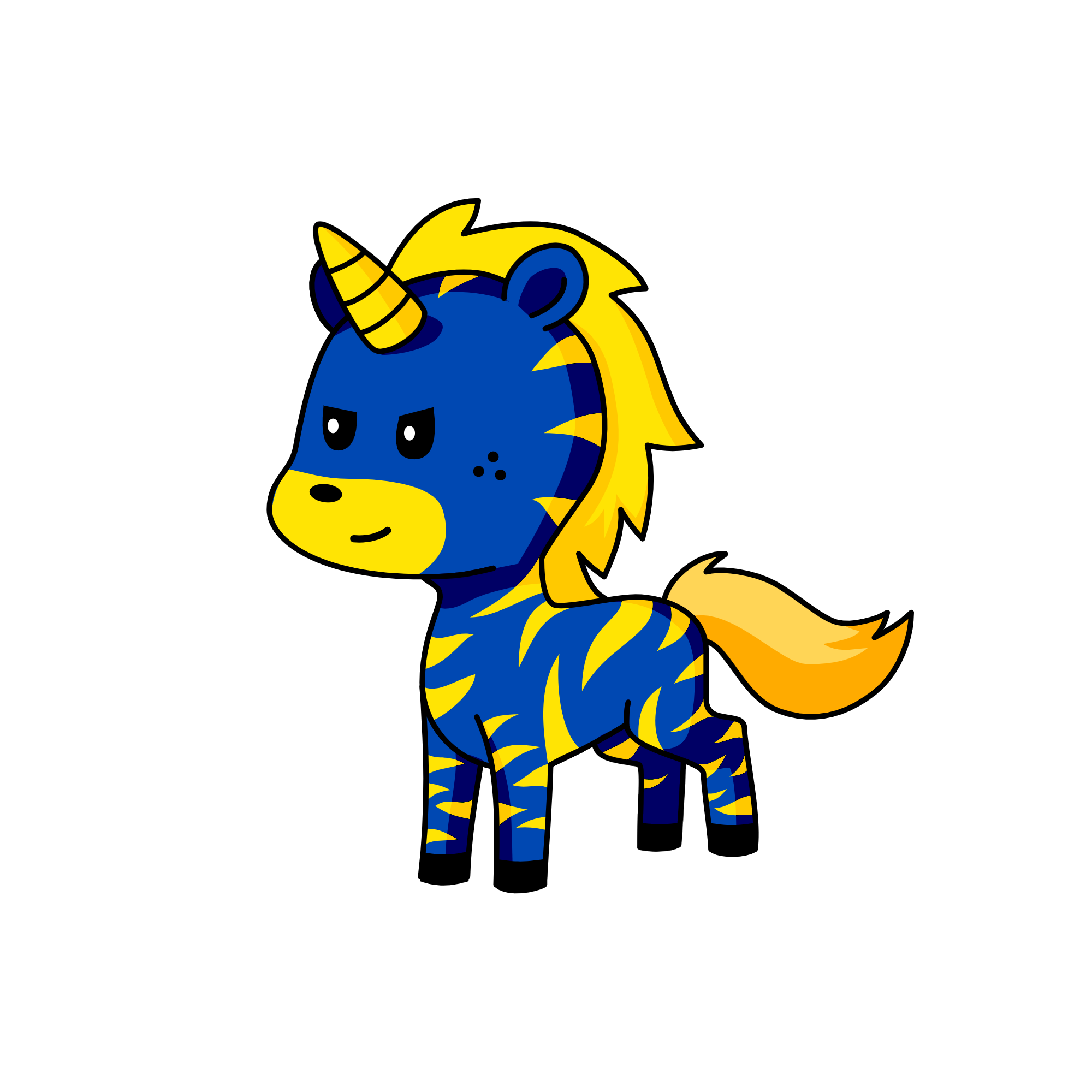 Blues, the unicorn