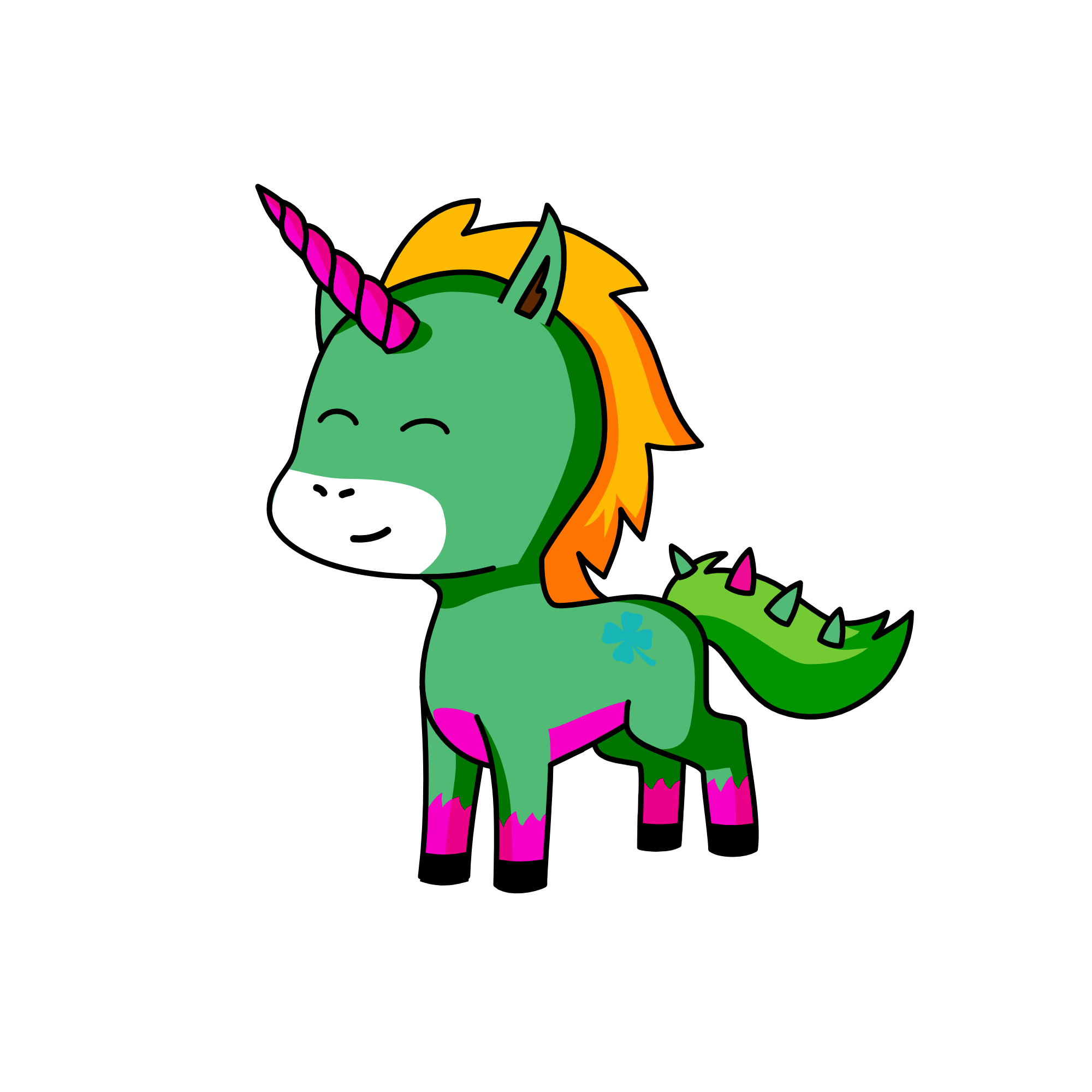 Dragon, the unicorn