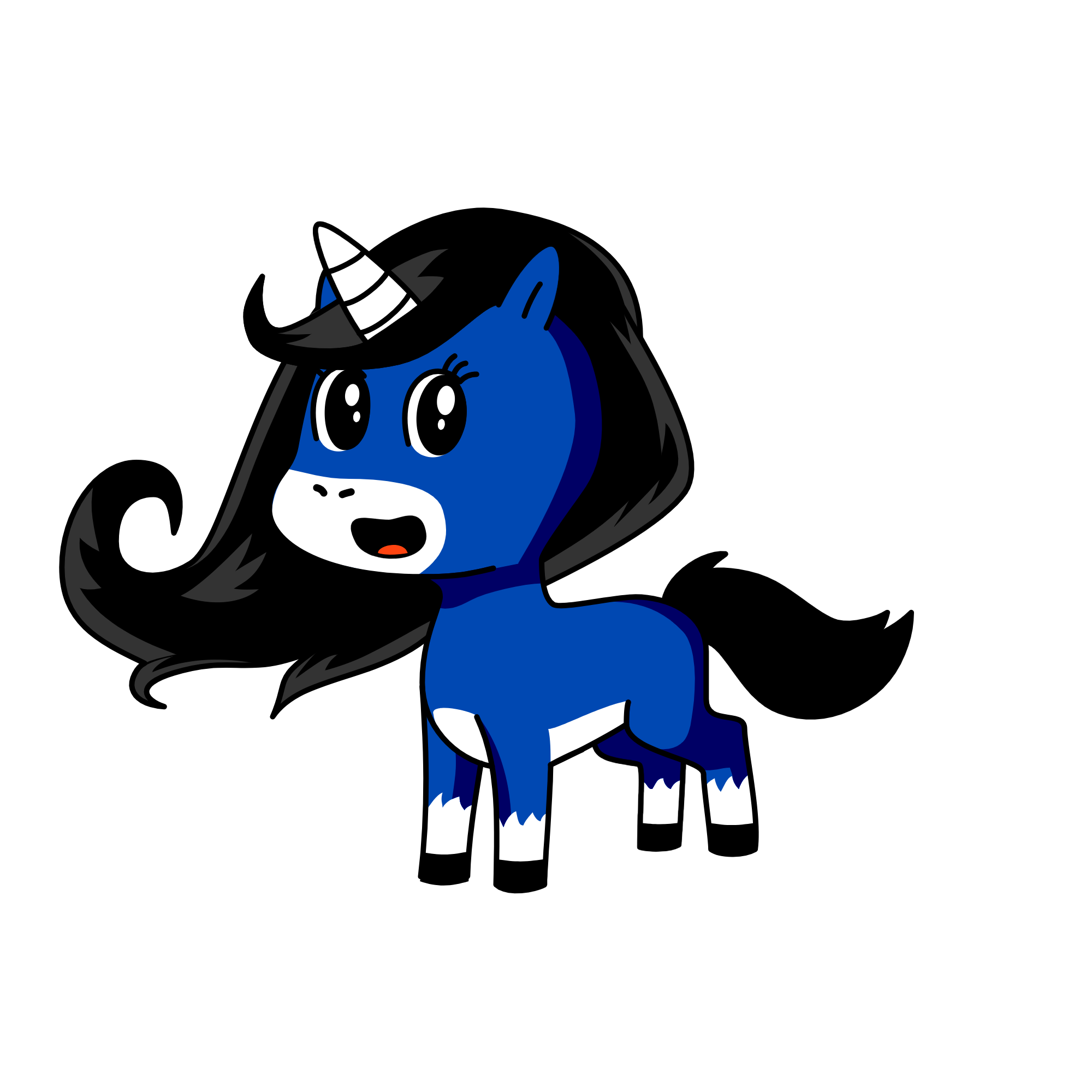 Bluck, the unicorn