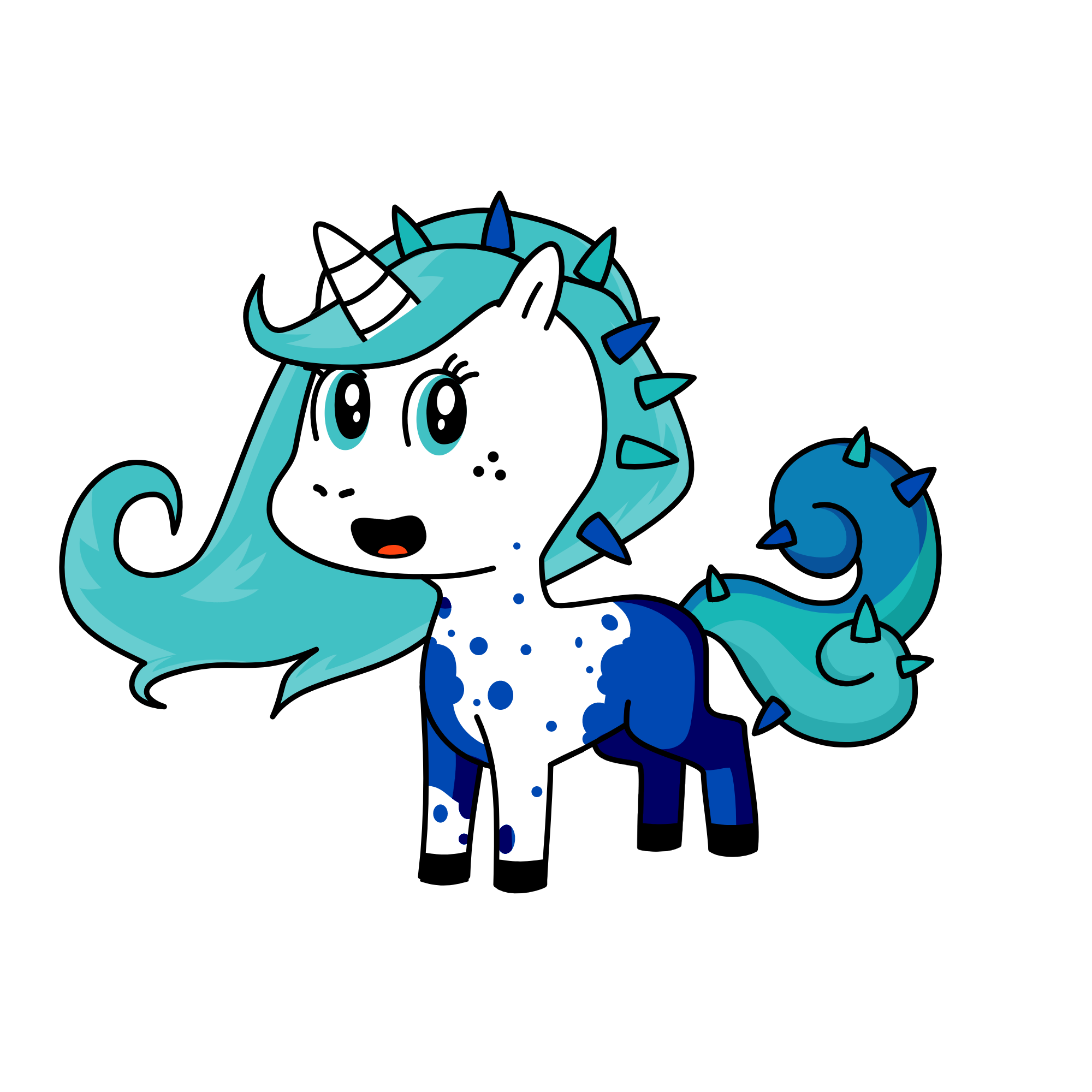 blue, the unicorn