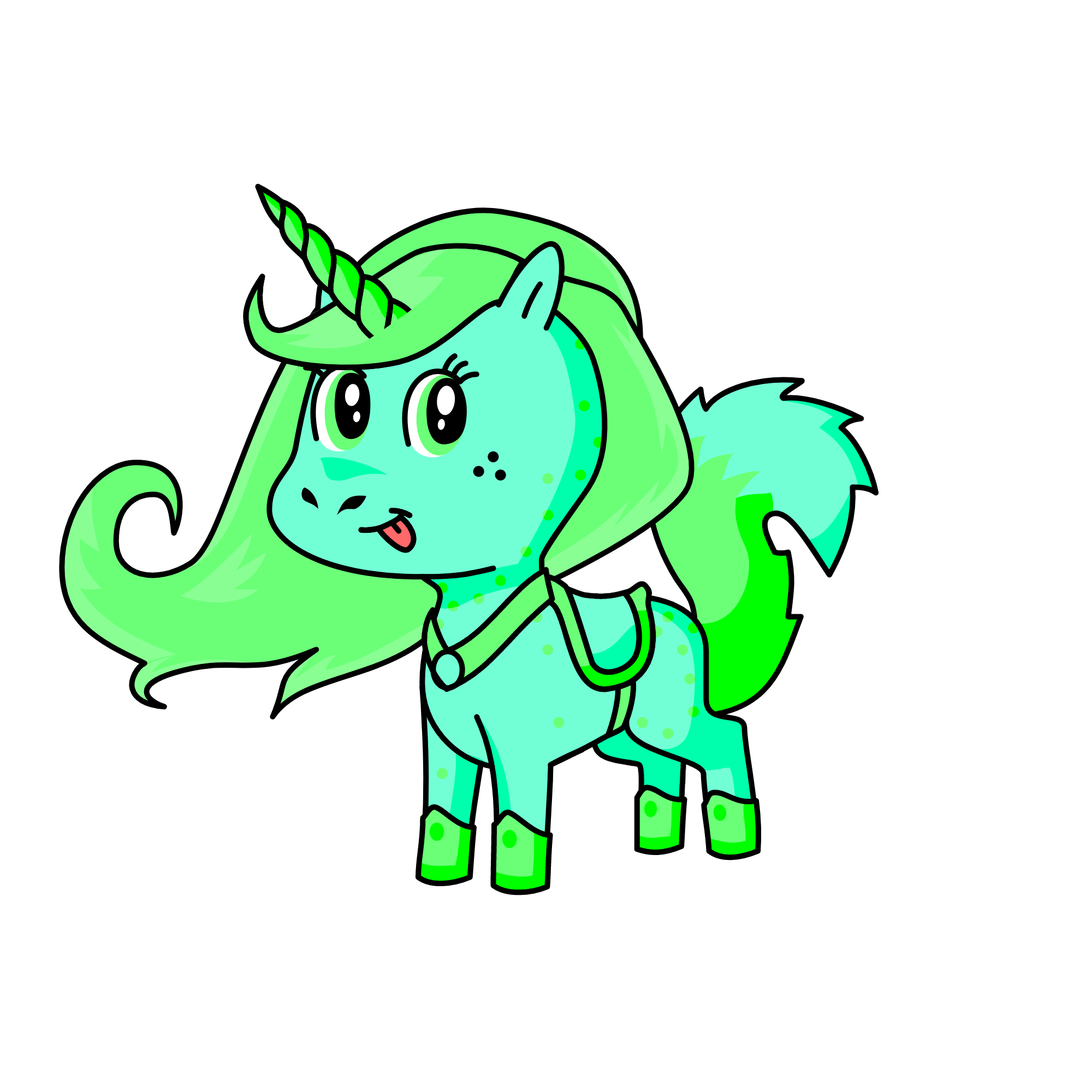 green, the unicorn