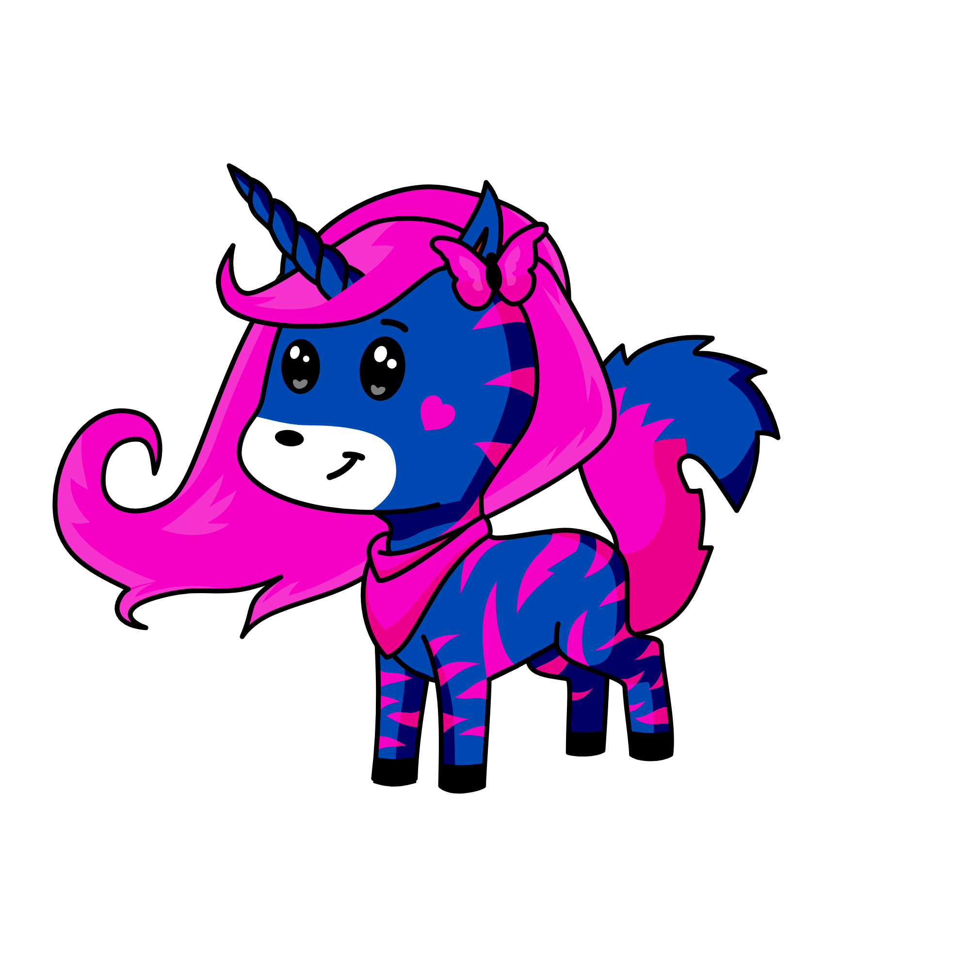 Bluky, the unicorn