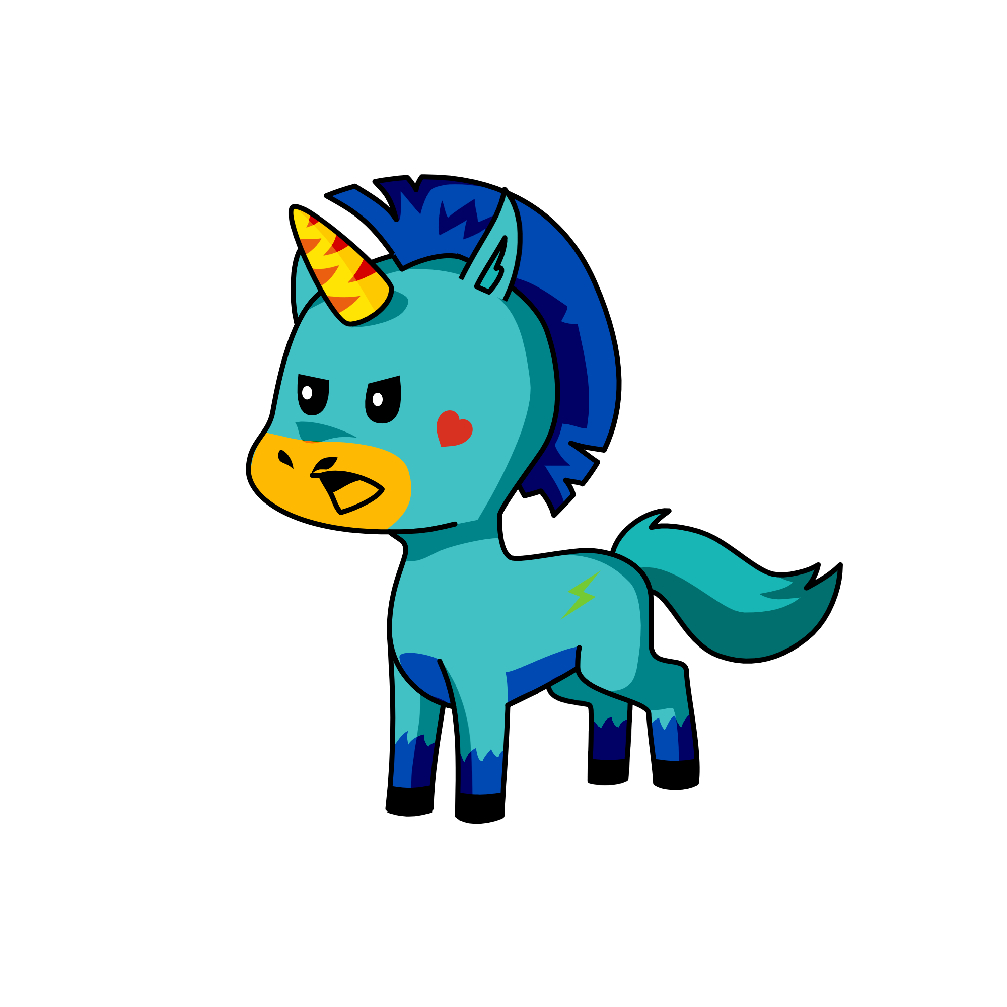 blue, the unicorn