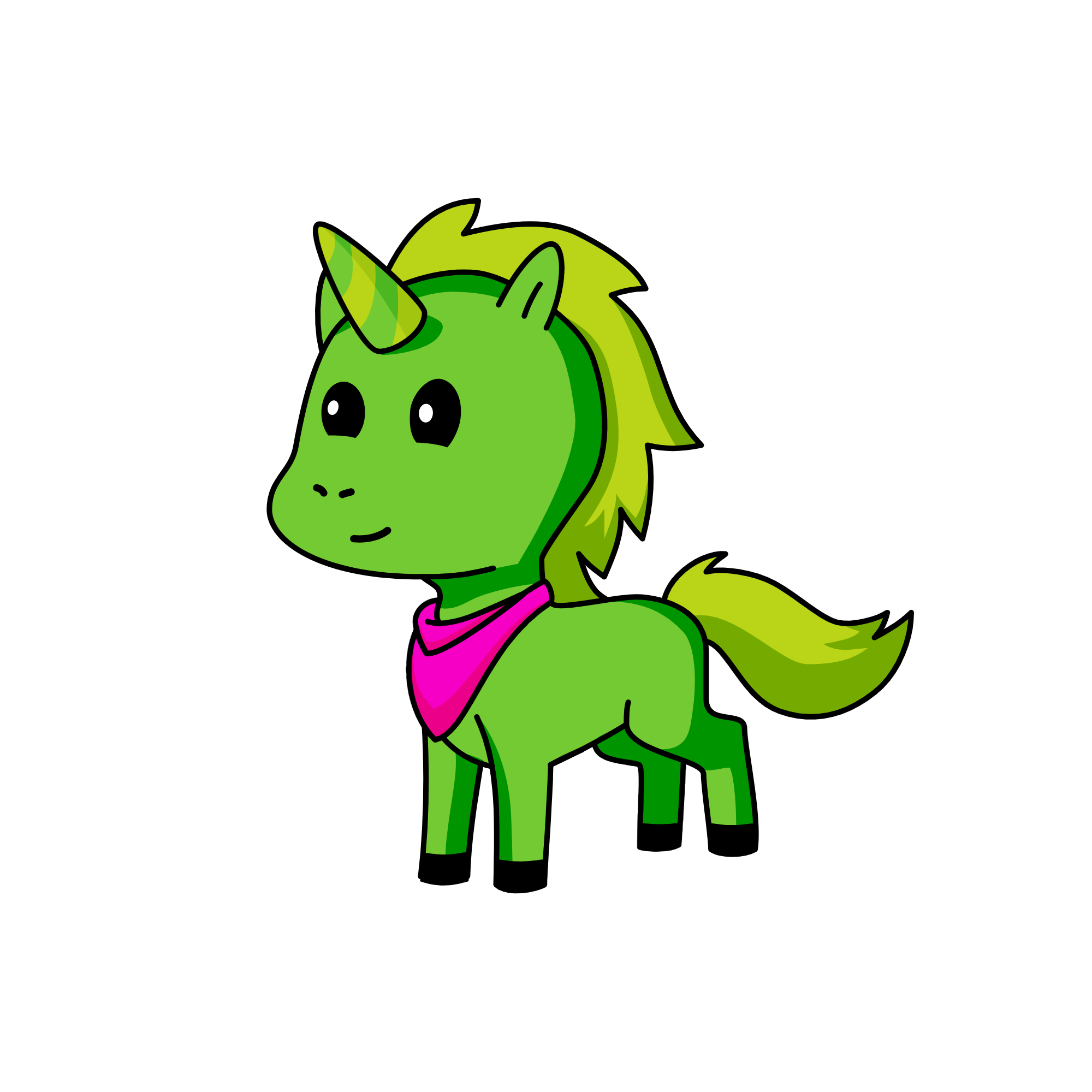 the green unicorn, the unicorn