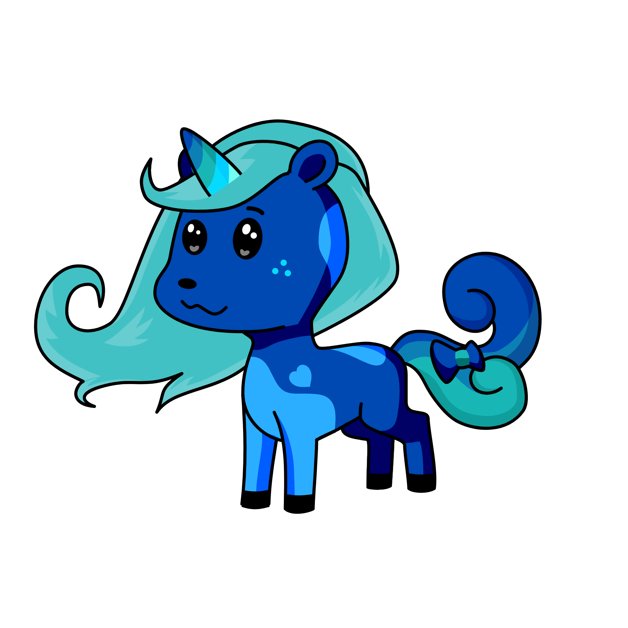 blue, the unicorn