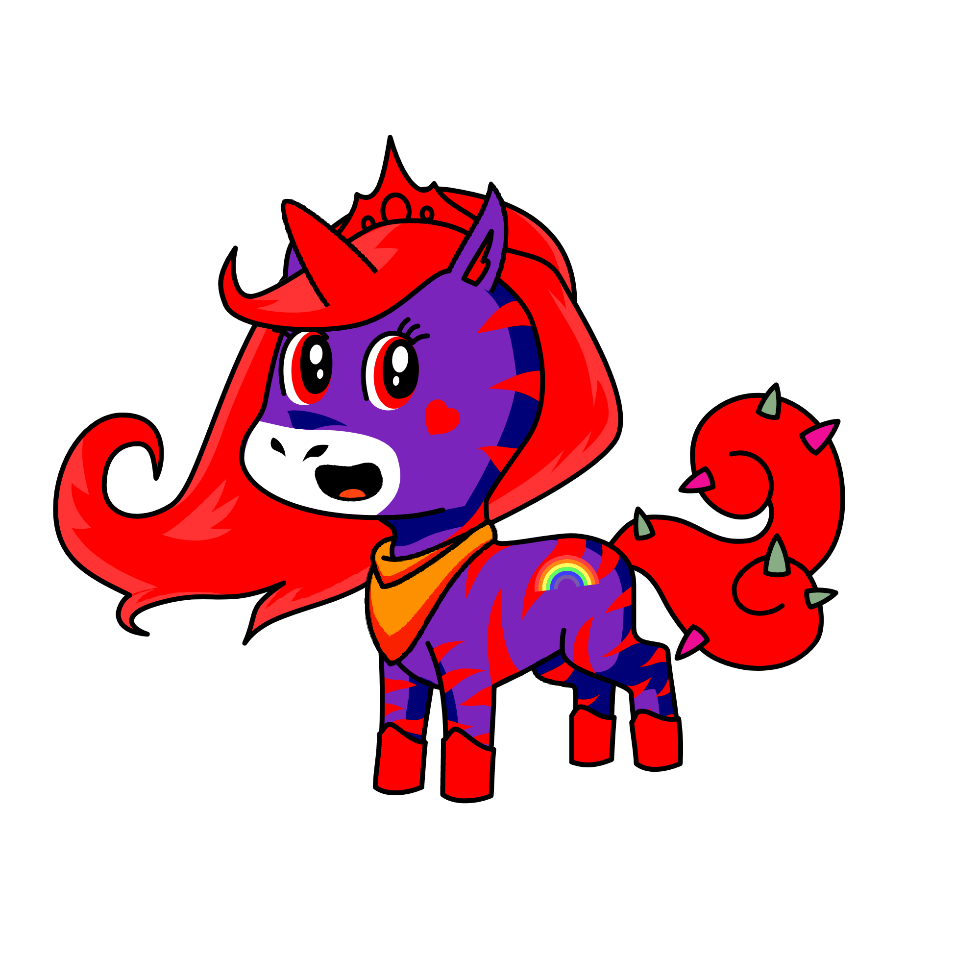 red, the unicorn