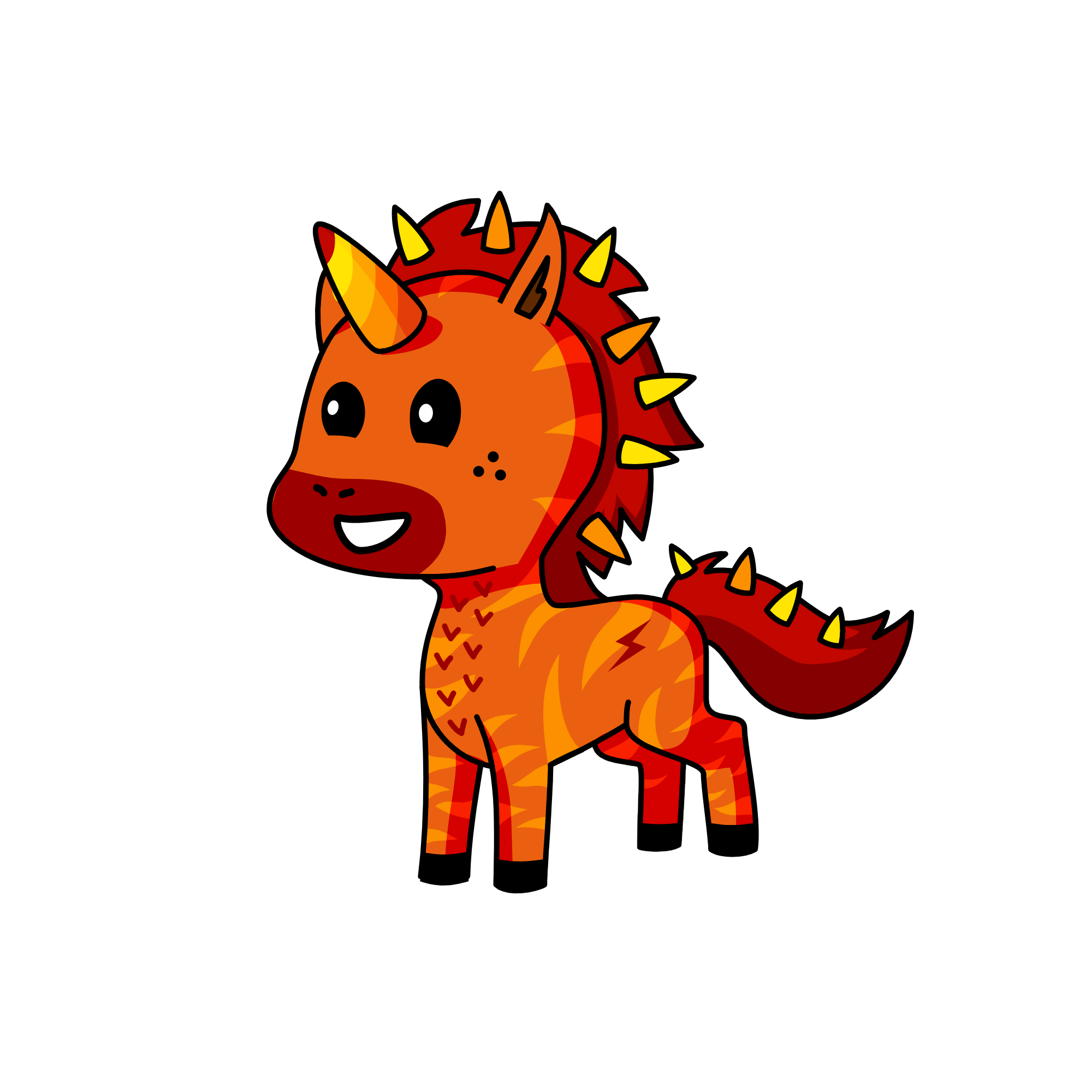 Flames, the unicorn
