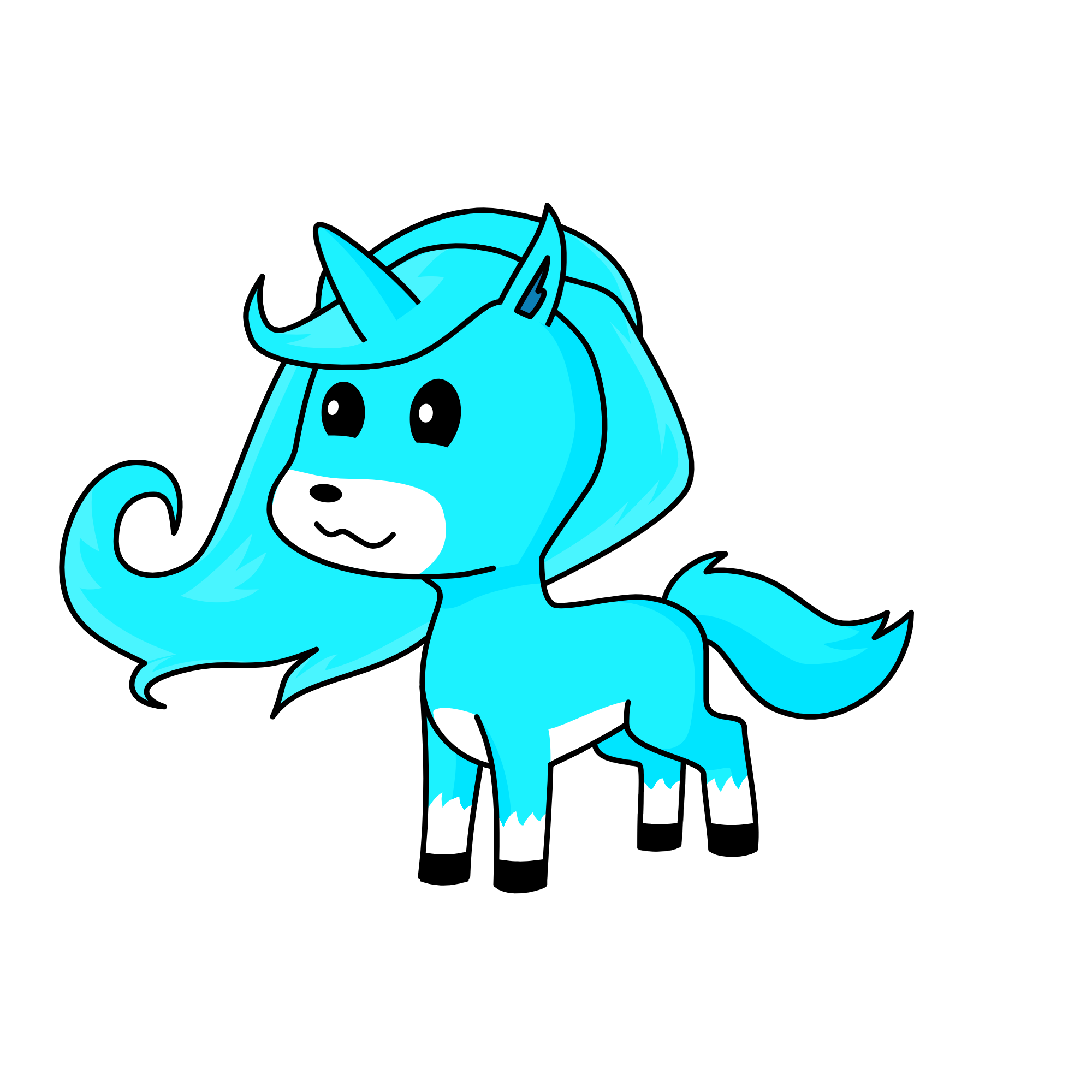 Sad, the unicorn