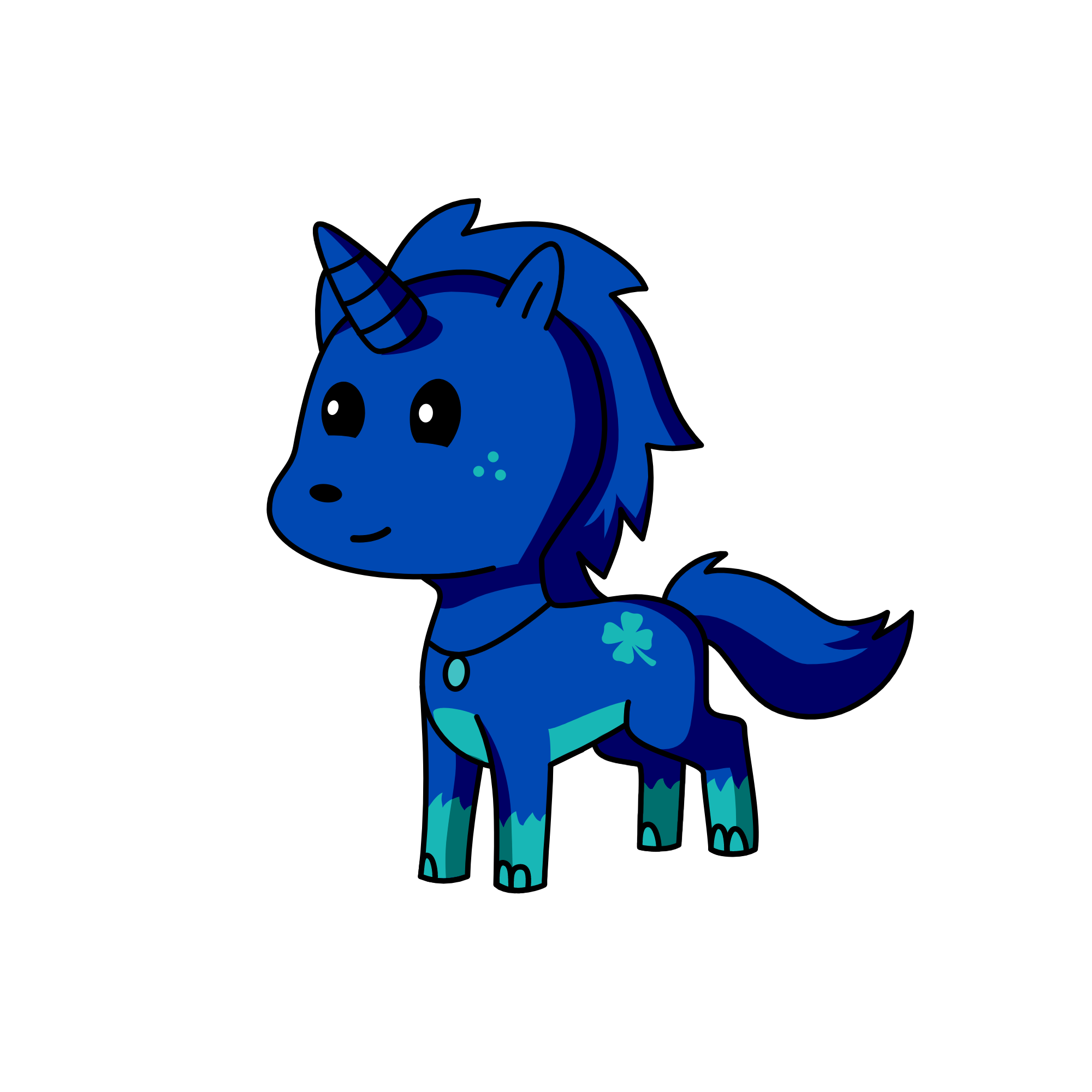 Blue, the unicorn