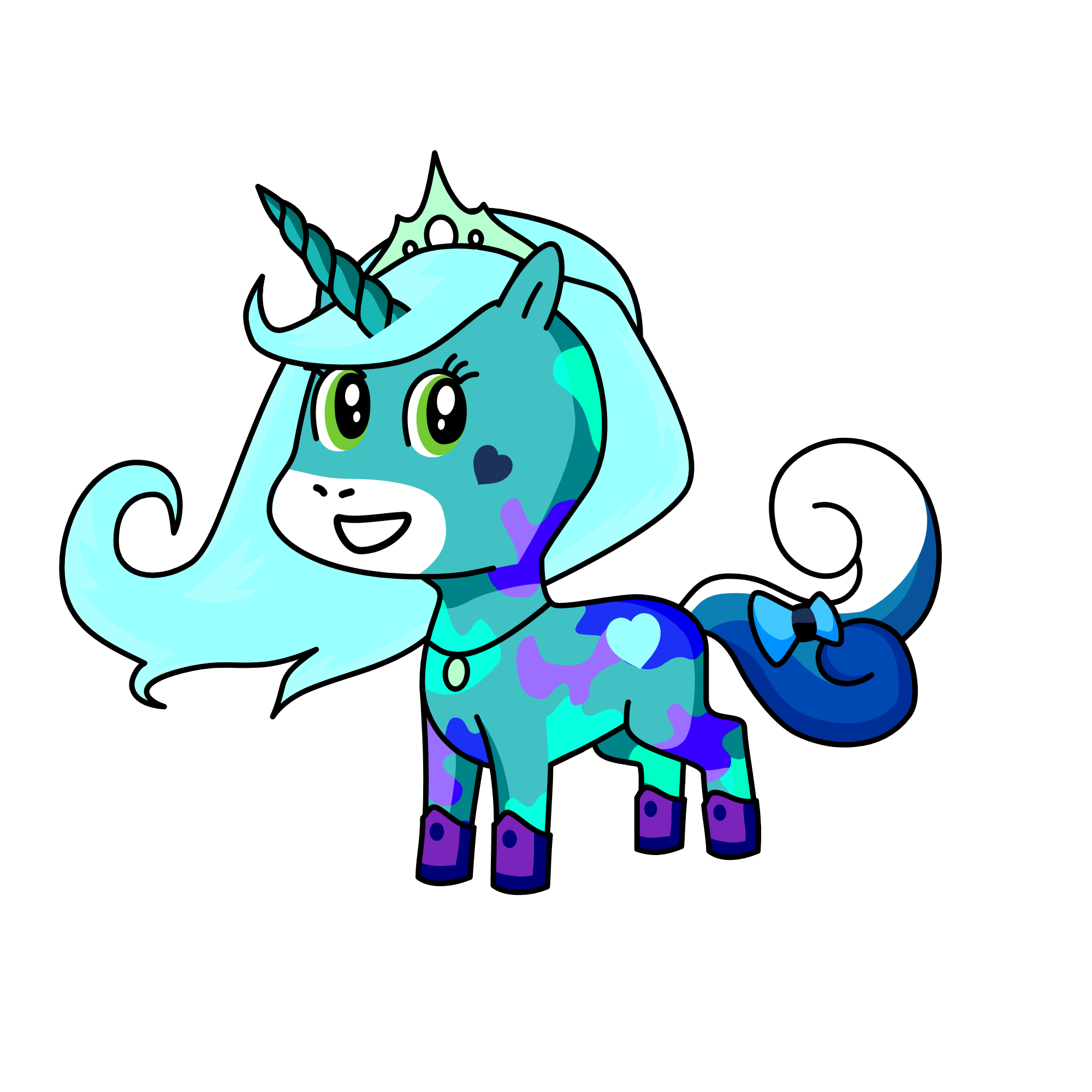 snowy night, the unicorn