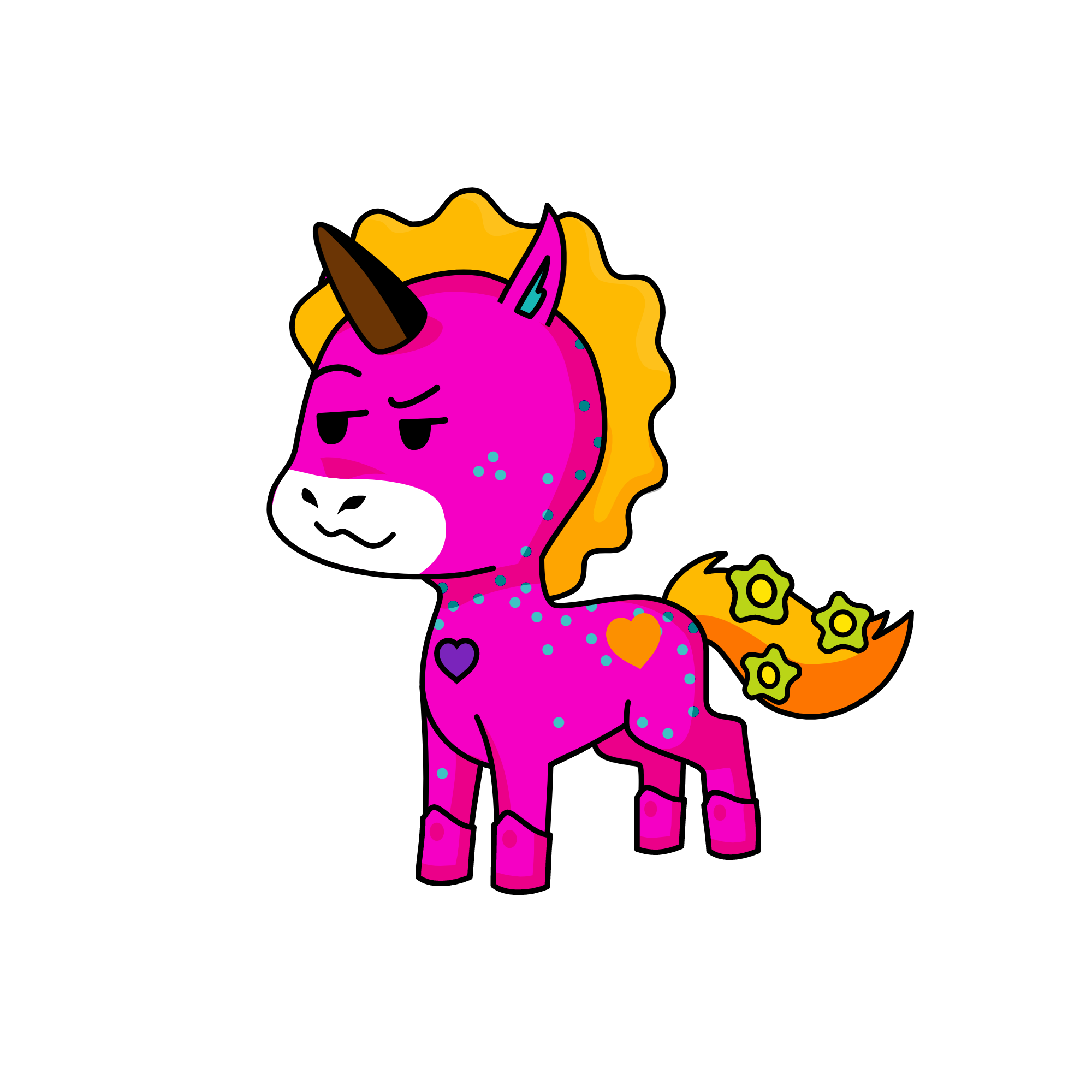 Purple barf puddle, the unicorn
