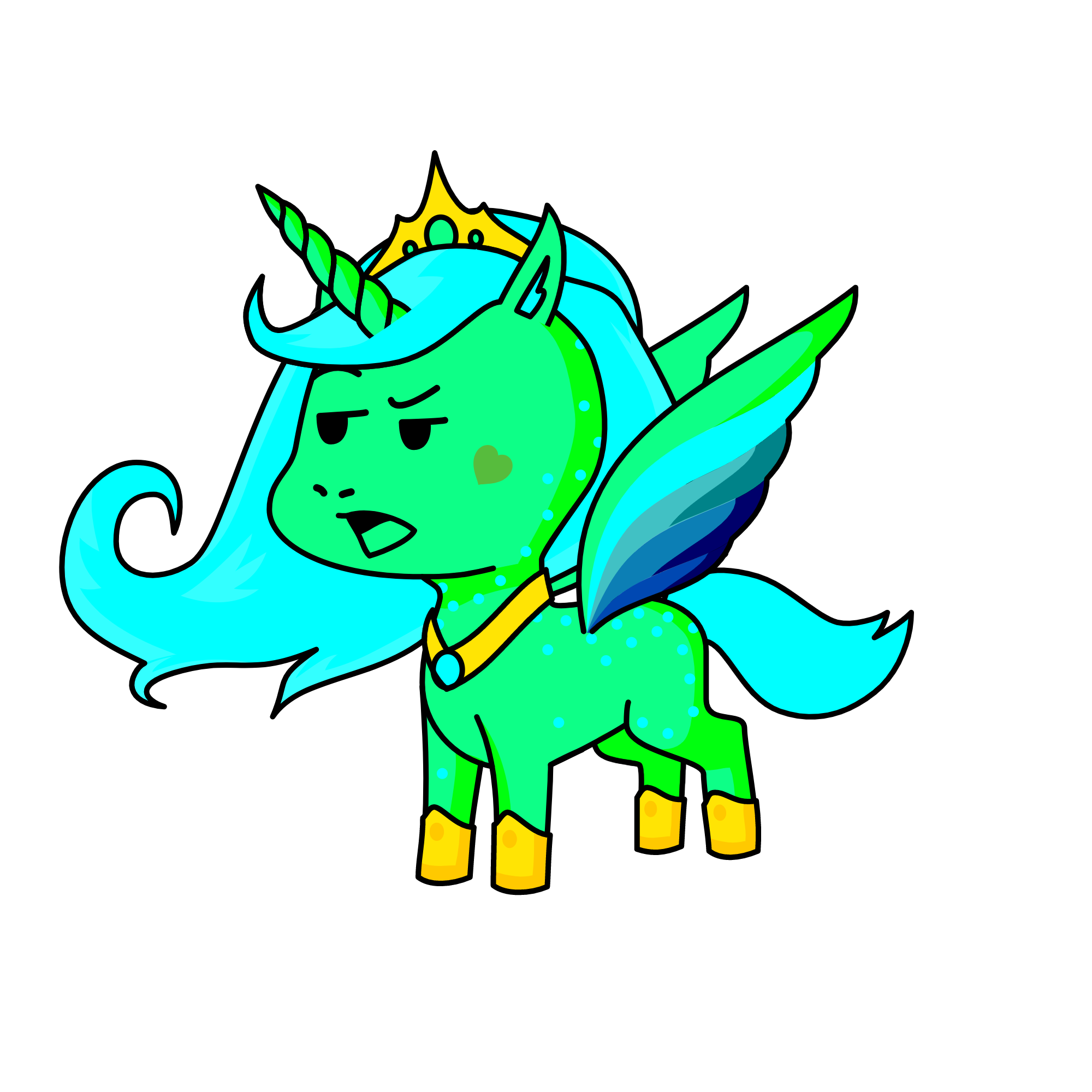 sea corn qeen, the unicorn
