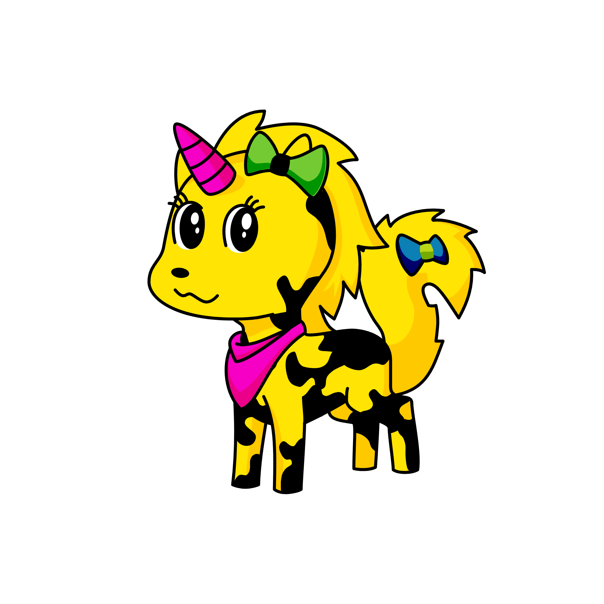 Cat and dog, the unicorn