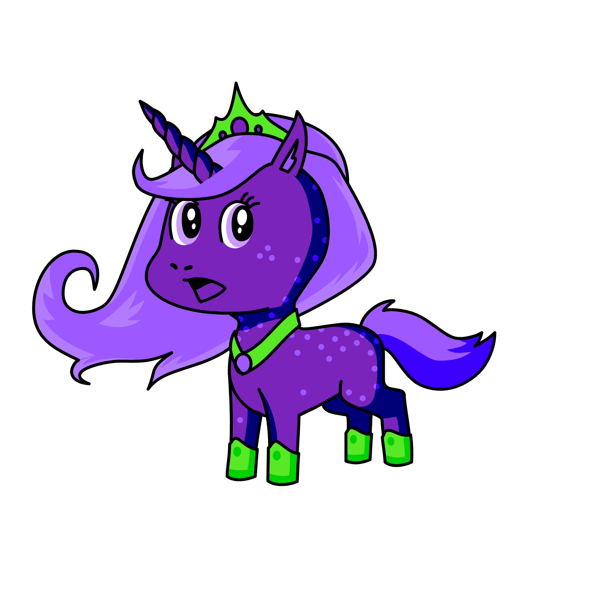 the grape Queen, the unicorn