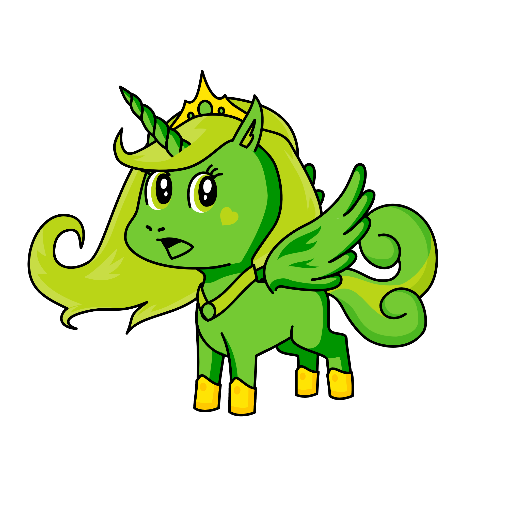 the cabege Queen, the unicorn
