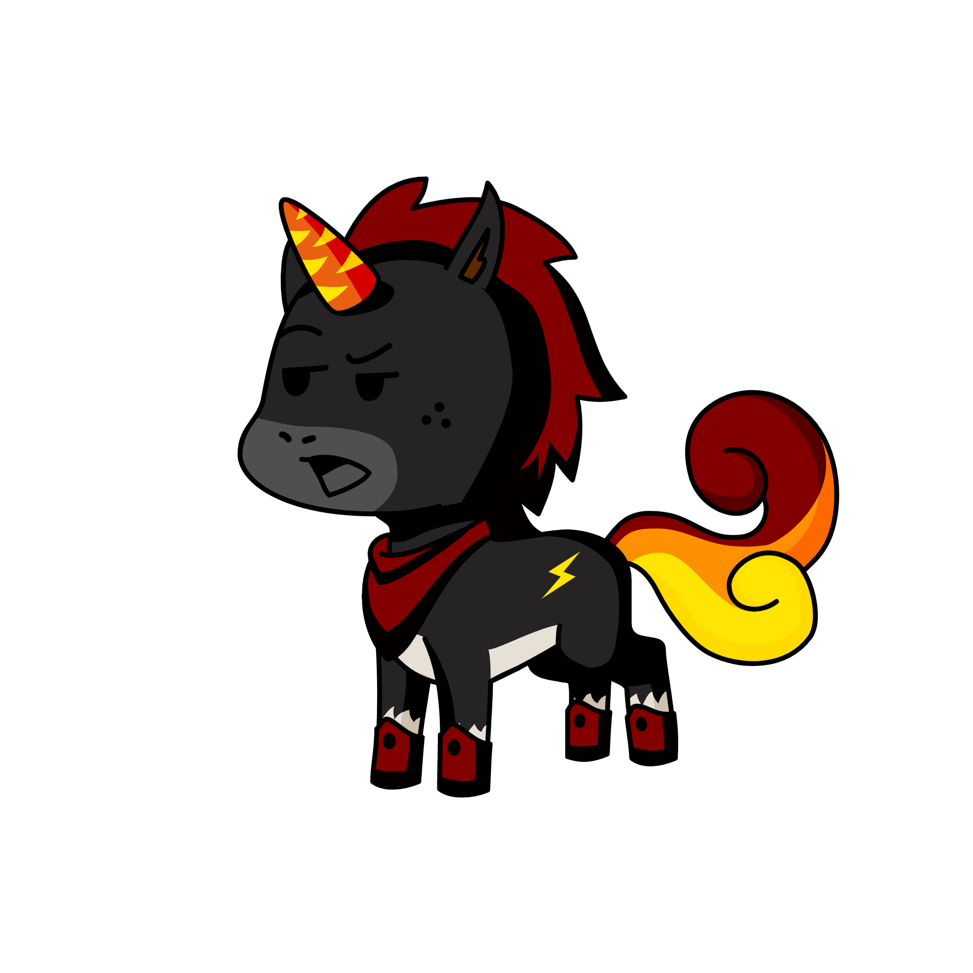 Burning spark, the unicorn