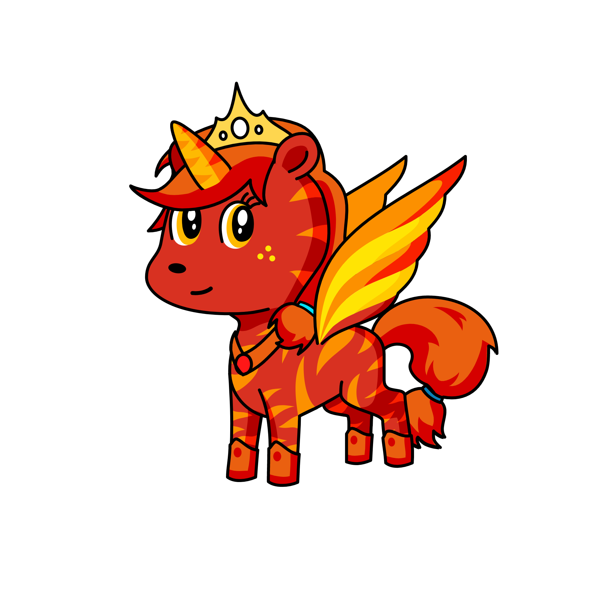 Blazing fire, the unicorn