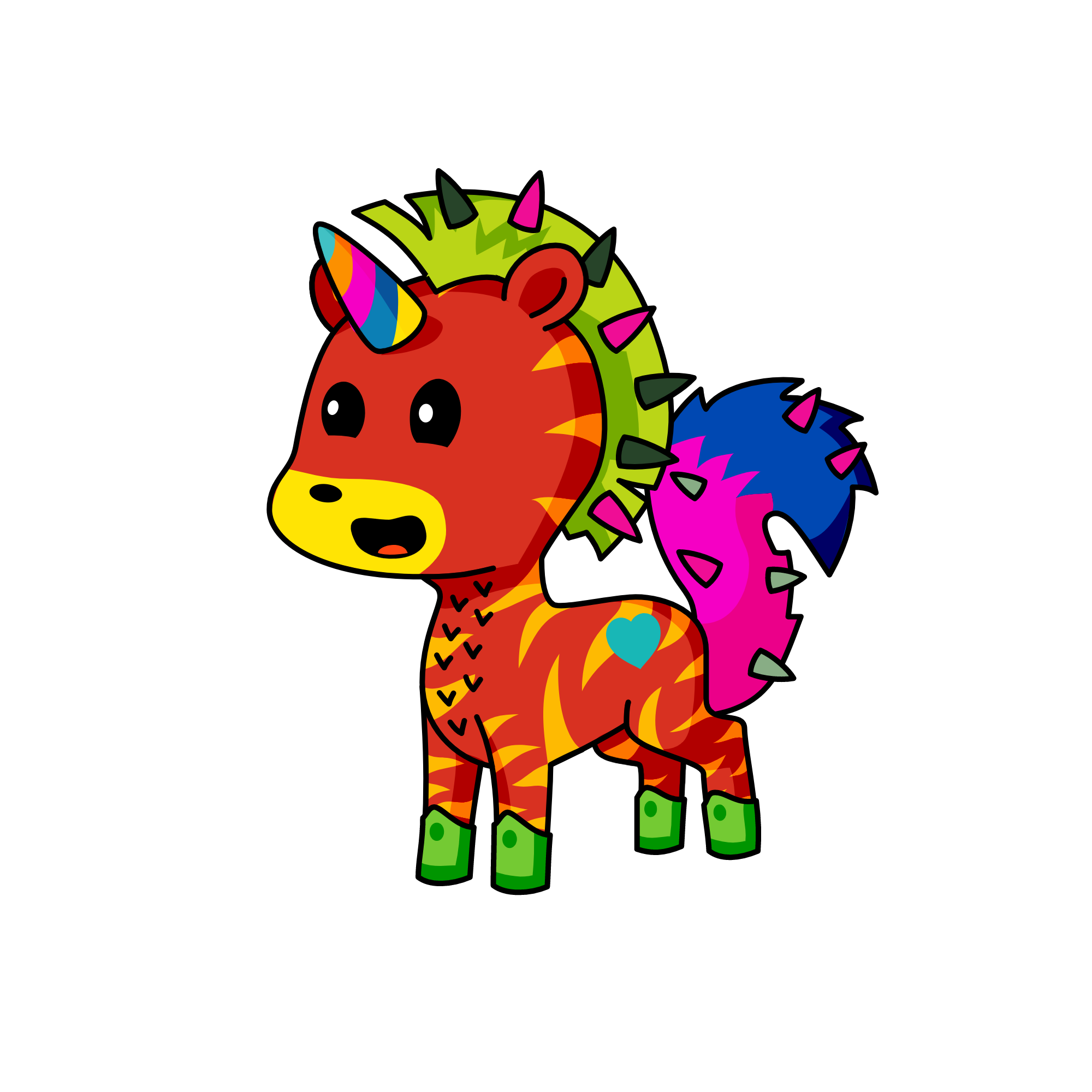 CRAZY RAINBOW FOXICORN, the unicorn