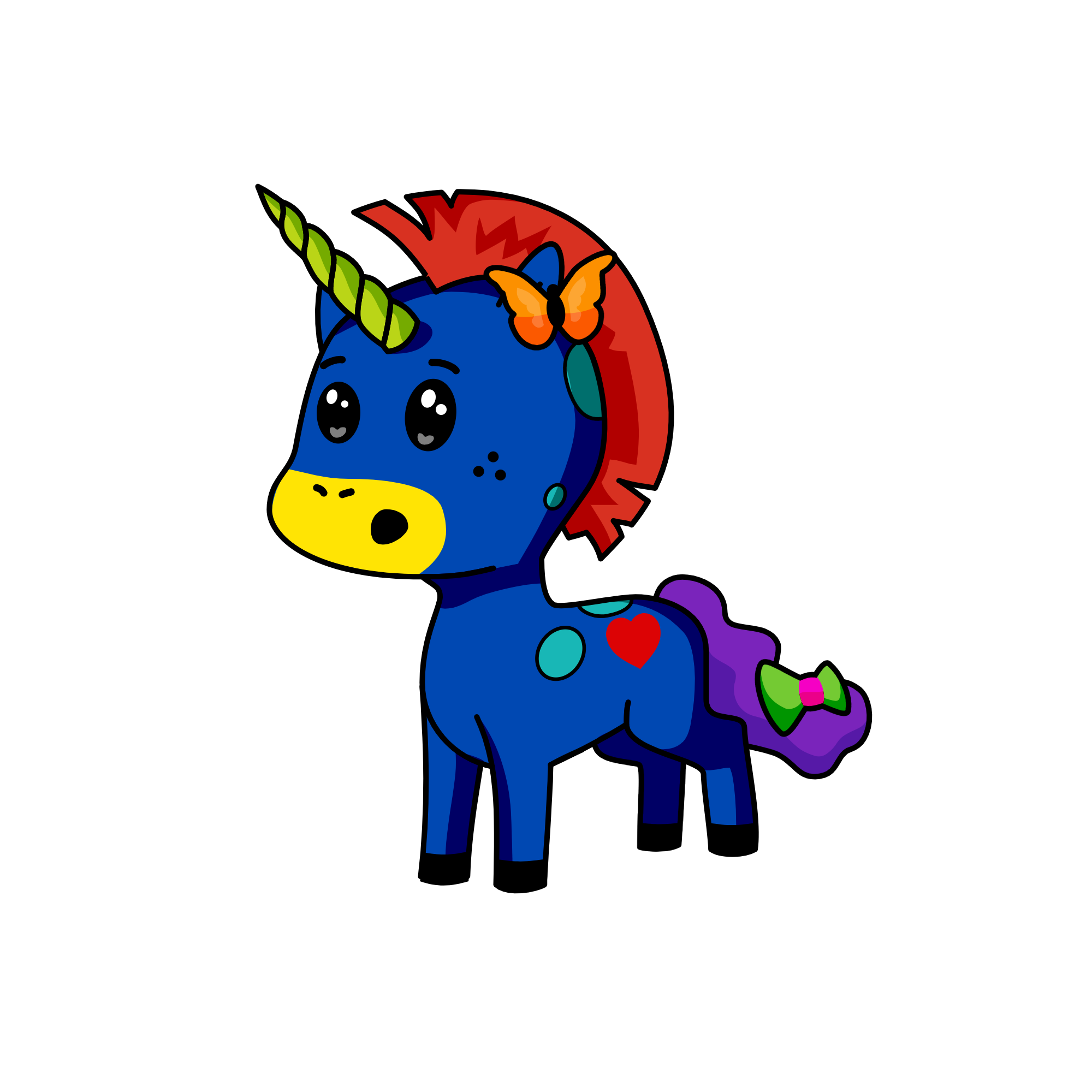 blue, the unicorn