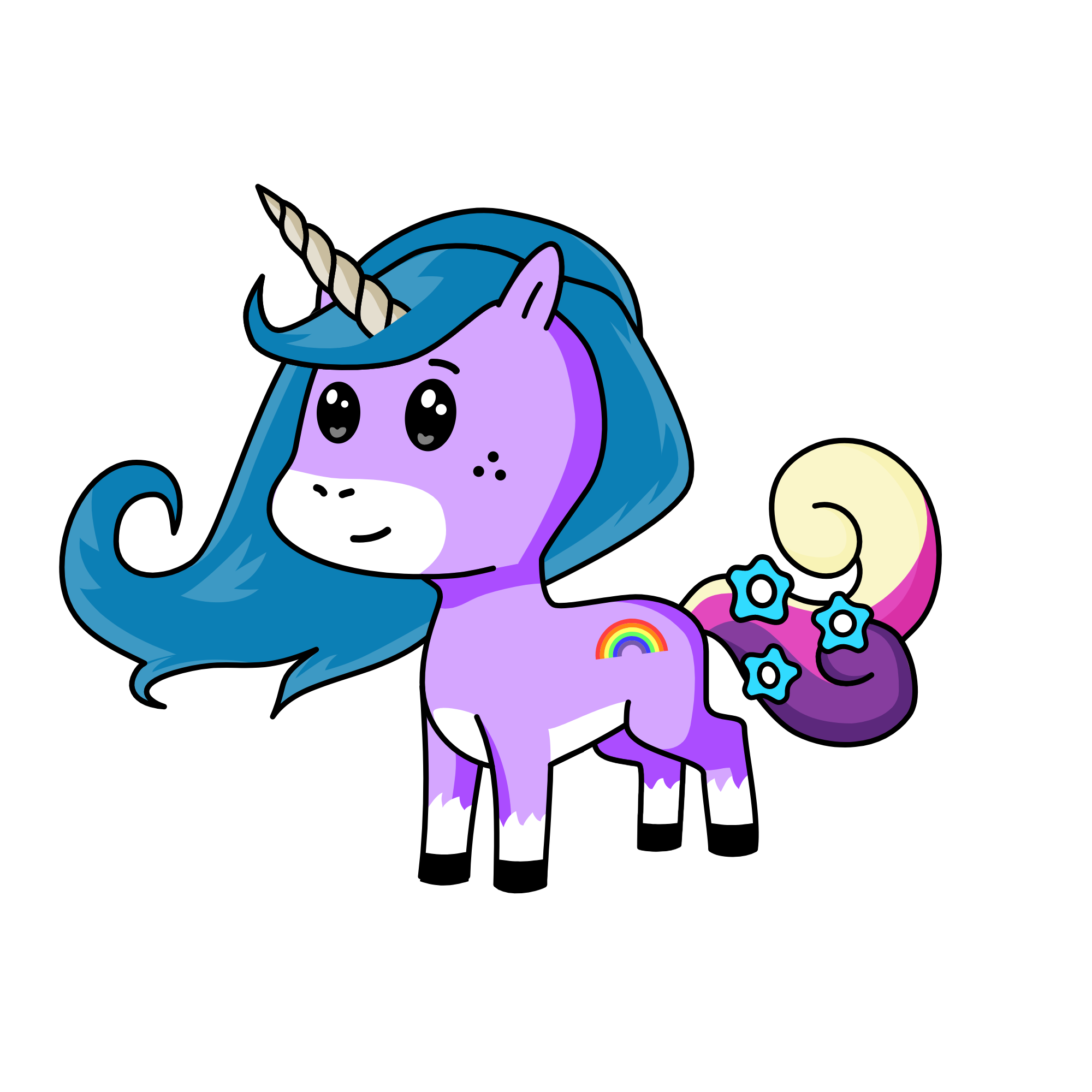 Glittery, the unicorn
