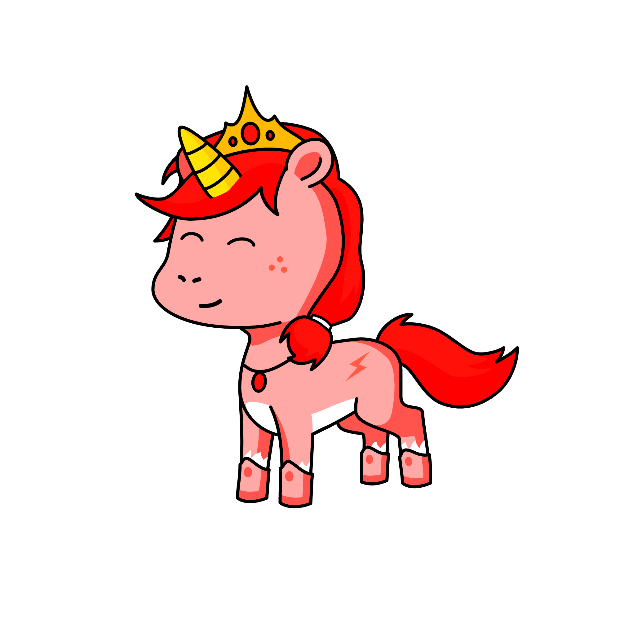 red, the unicorn
