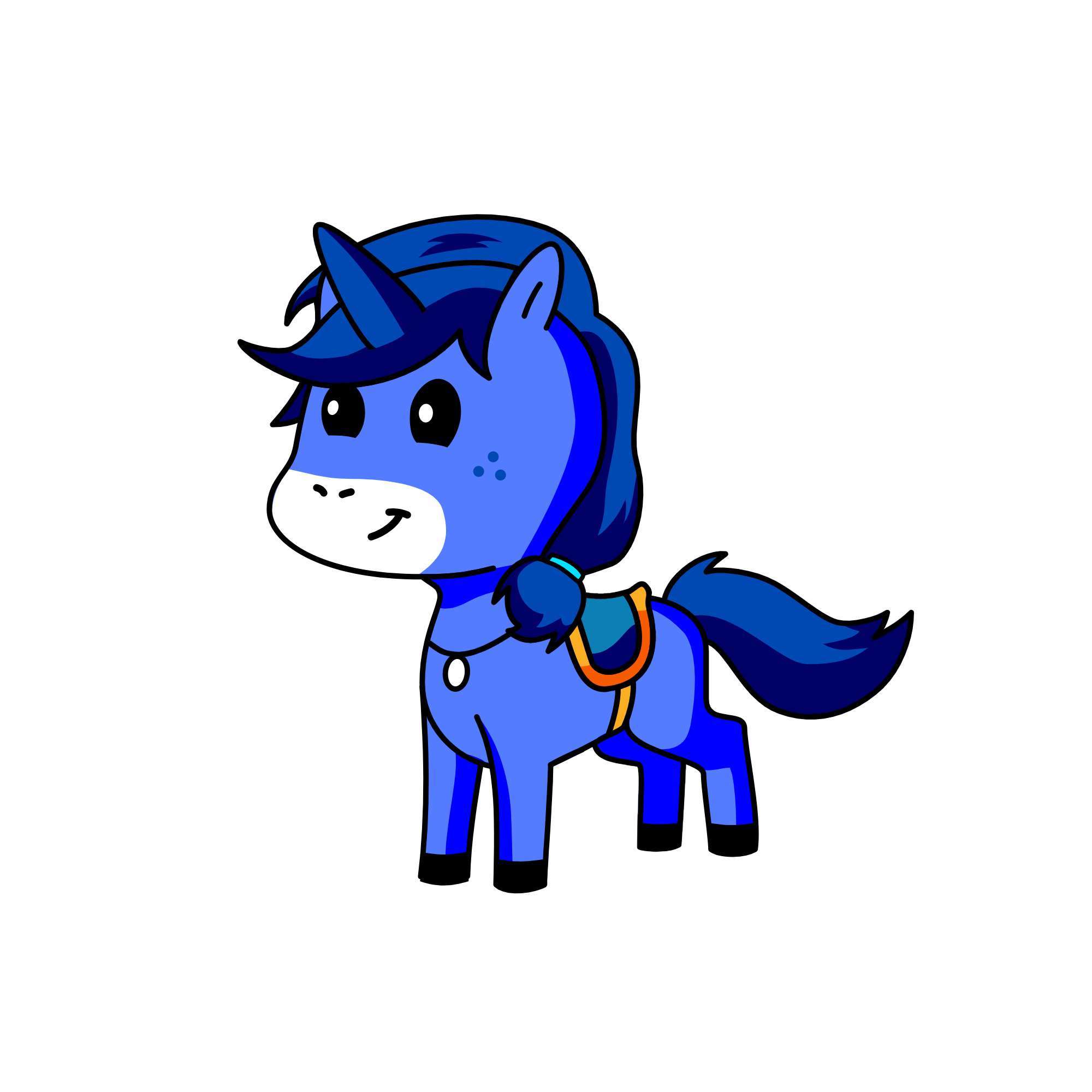 blue, the unicorn