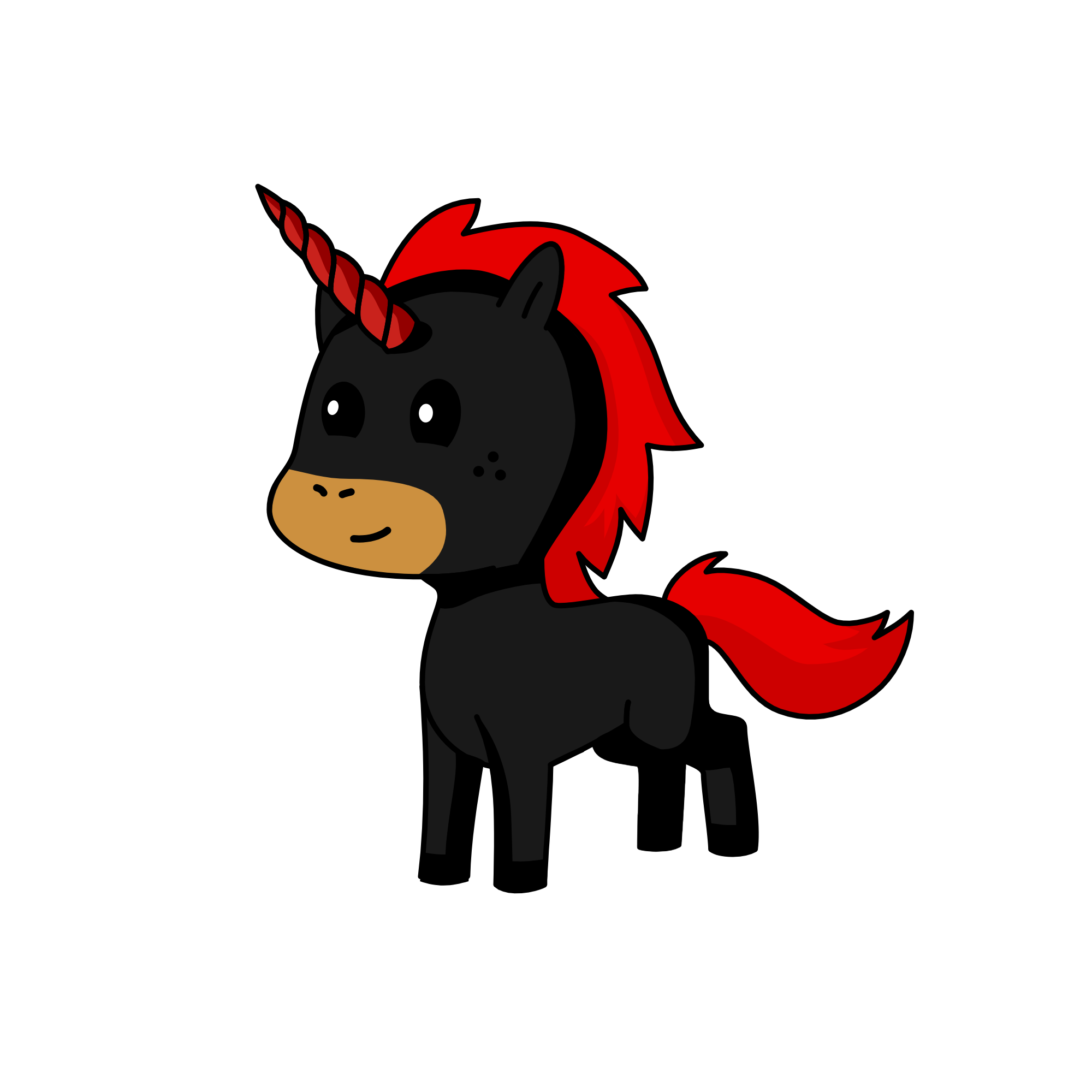 Noir, the unicorn
