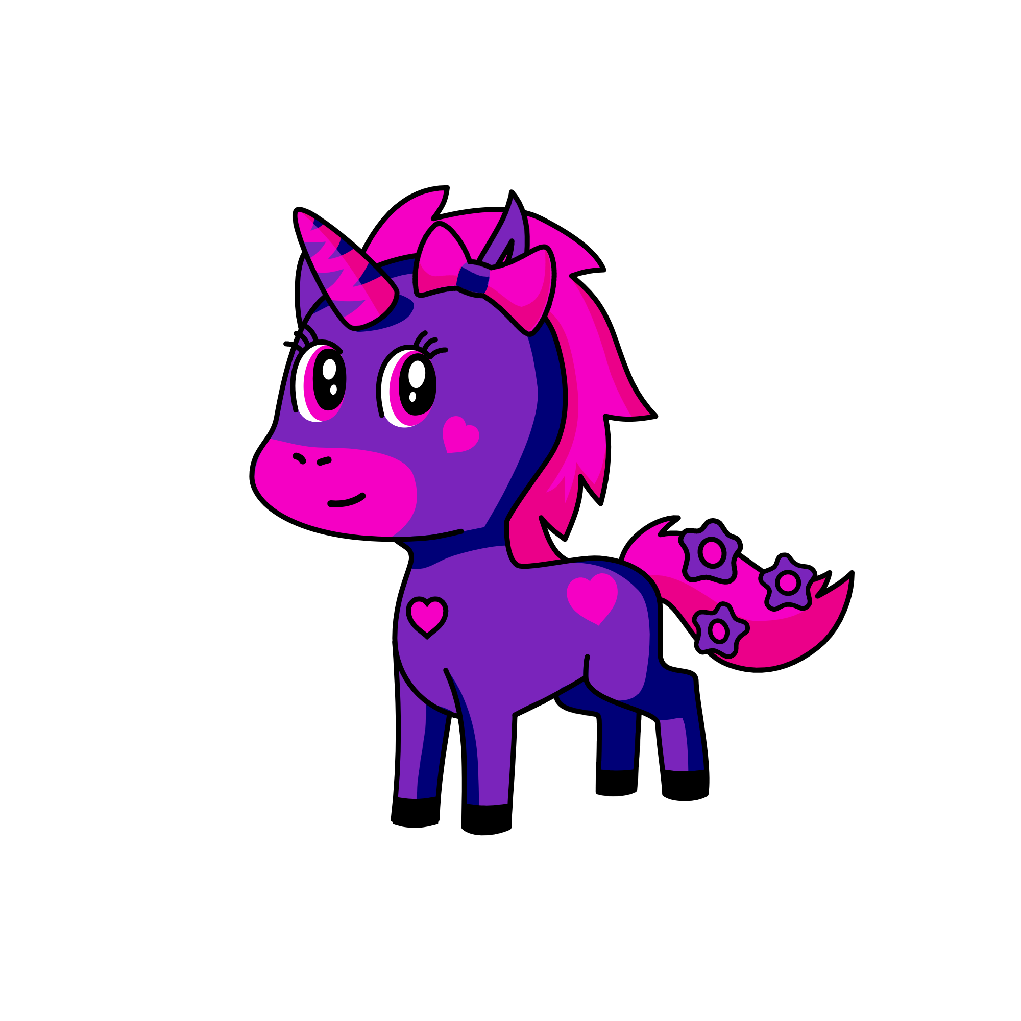Pink'n'purple love , the unicorn