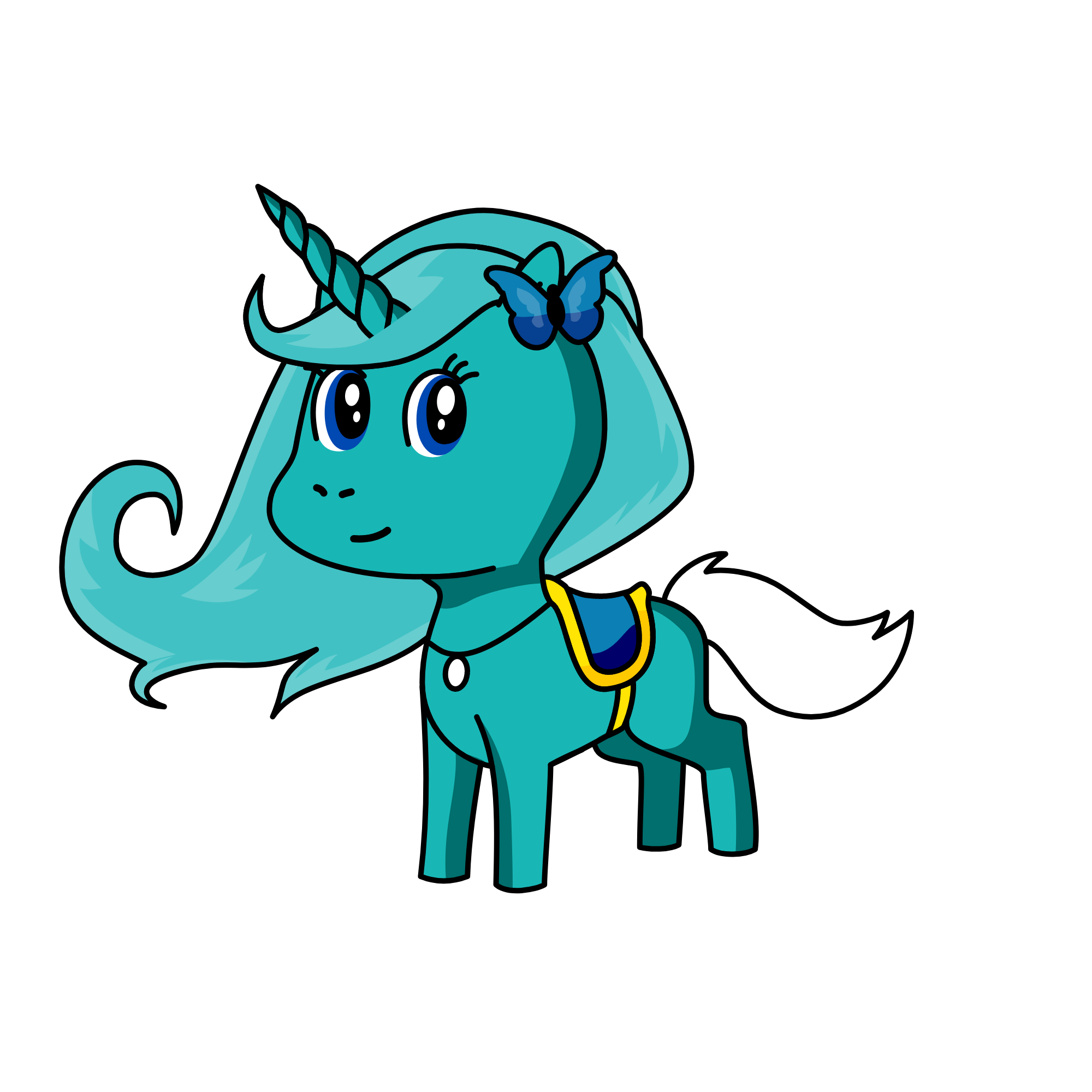 Blue, the unicorn