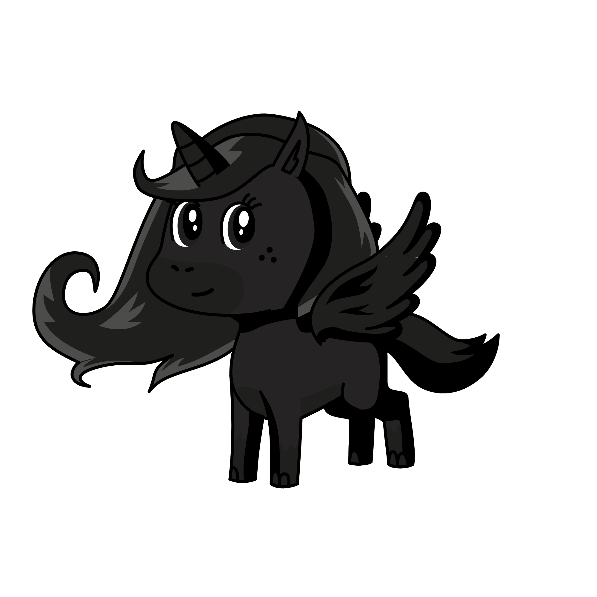 Blackie, the unicorn