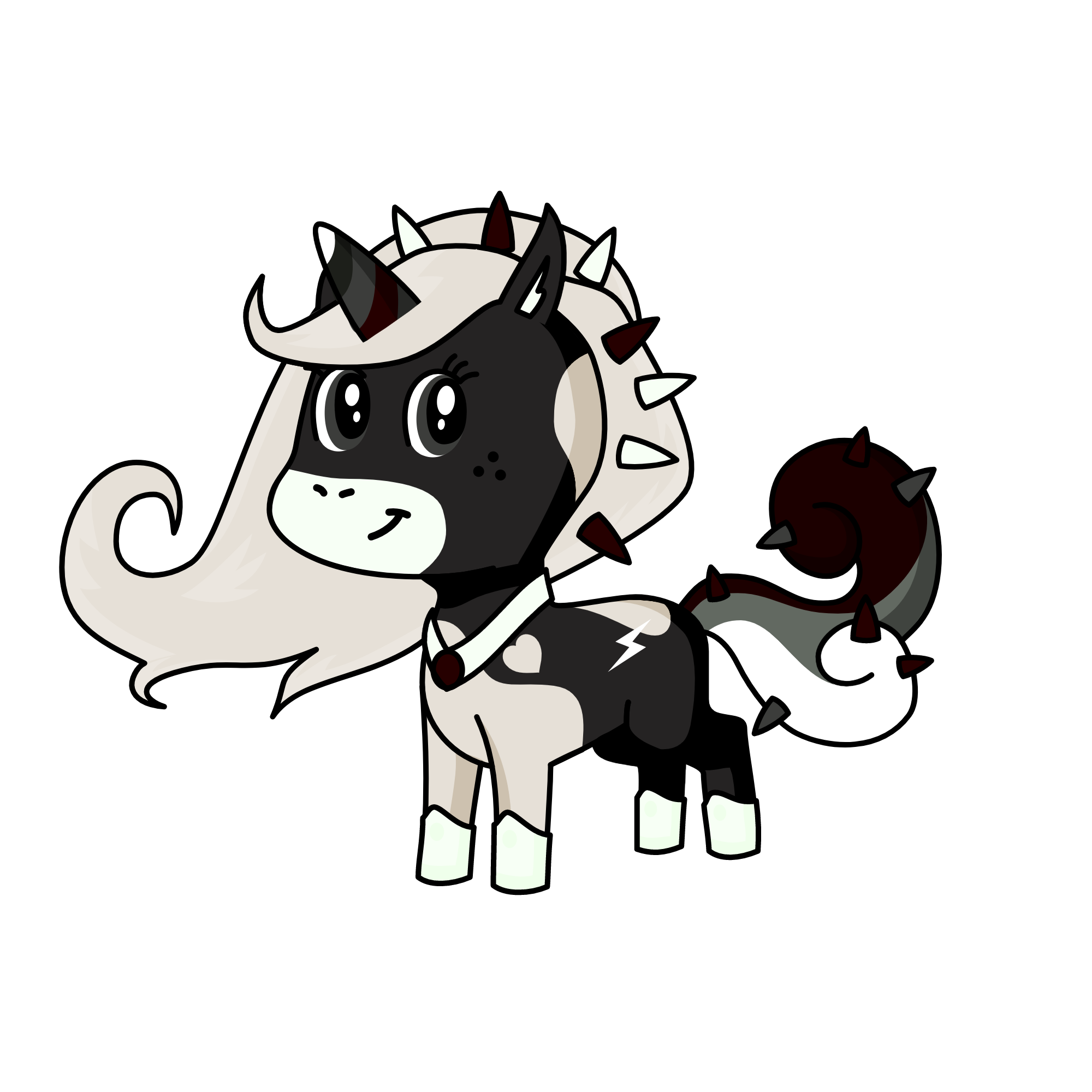 b/w, the unicorn
